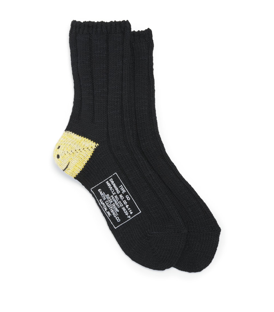 Cotton-Blend Happy Heel Socks