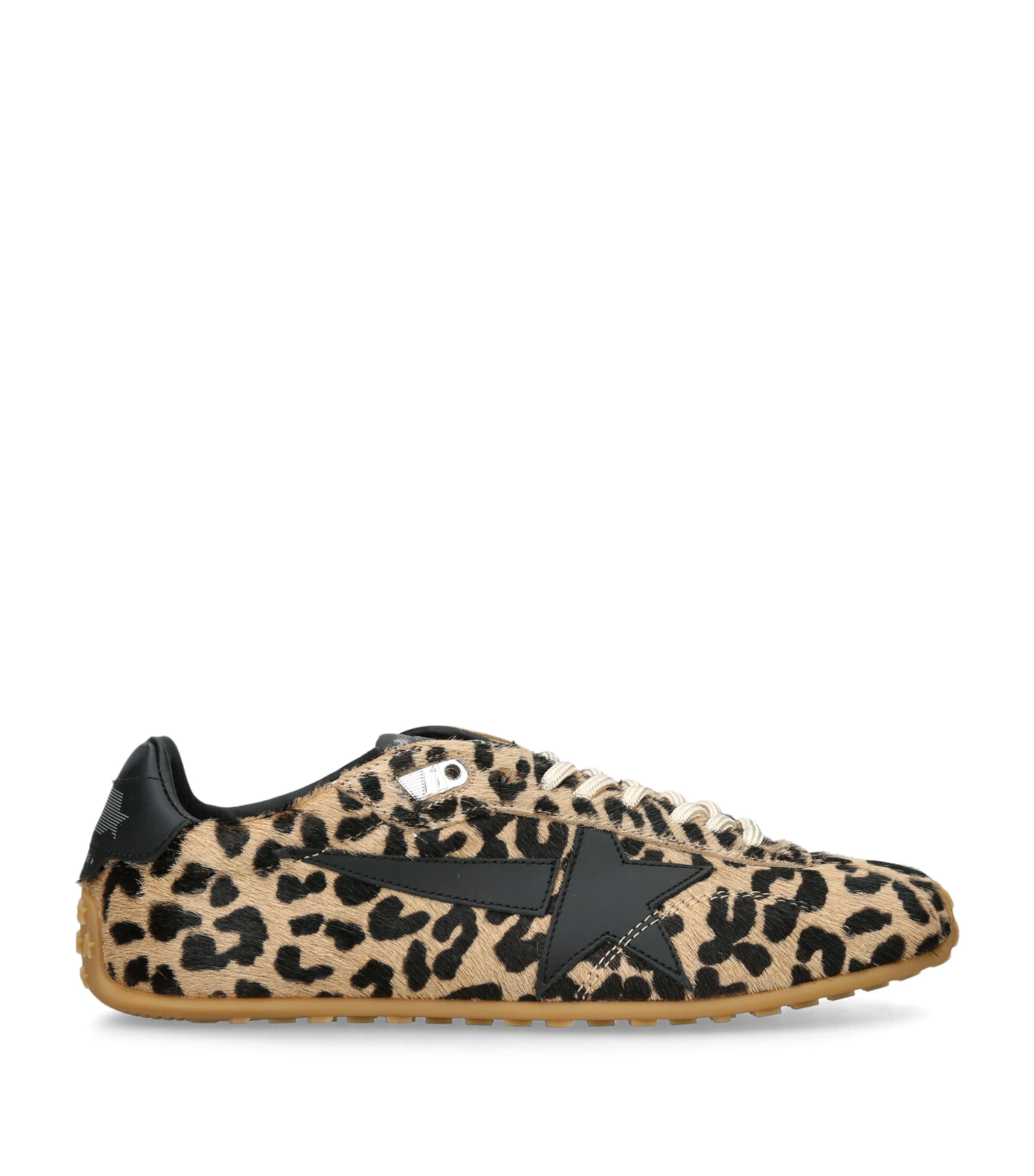 Golden Goose Pony Hair Leopard Marathon Speed Sneakers Dk.brn Com