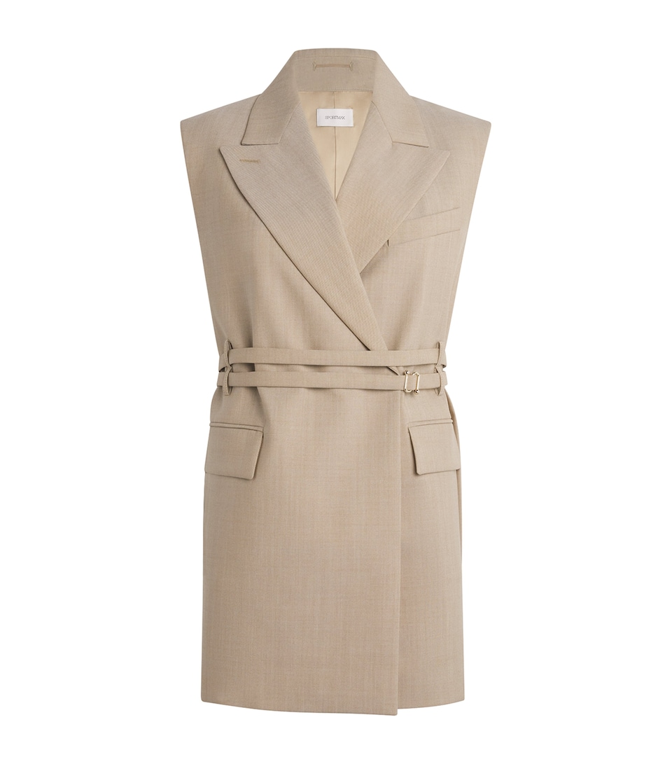 Virgin Wool Sleeveless Blazer