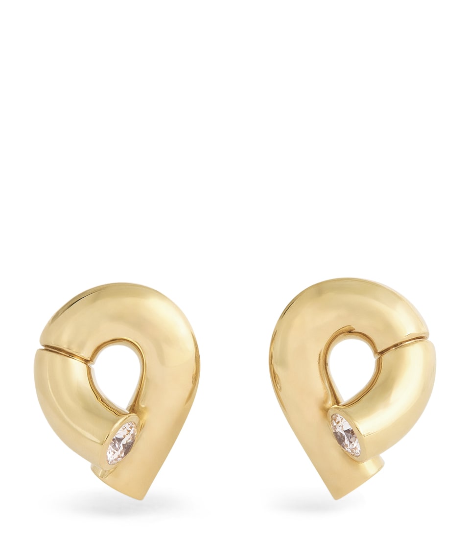 Yellow Gold and Diamond Oera Stud Earrings