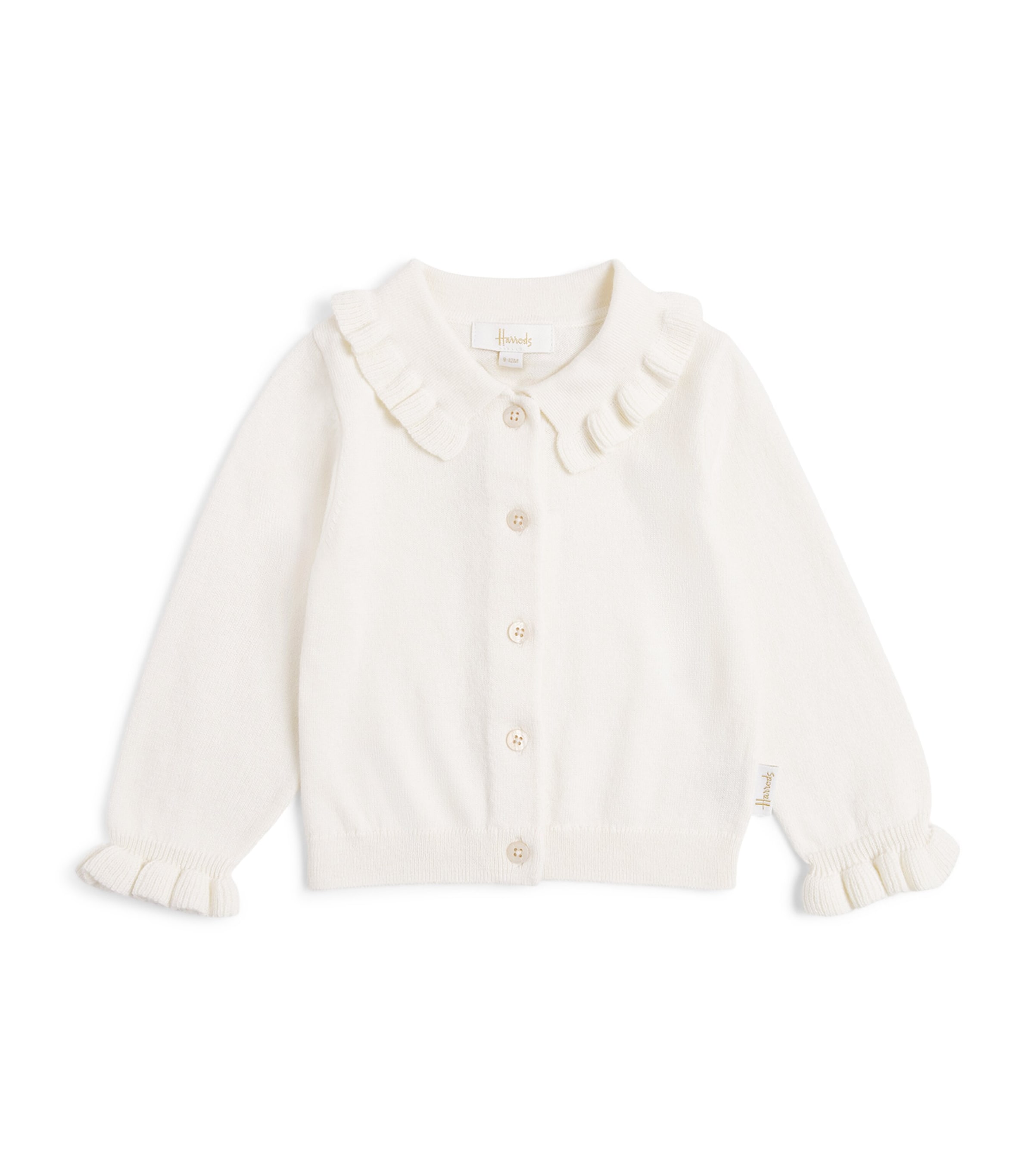 Harrods Cotton-Wool Frill Cardigan (0-18 Months) Ivory