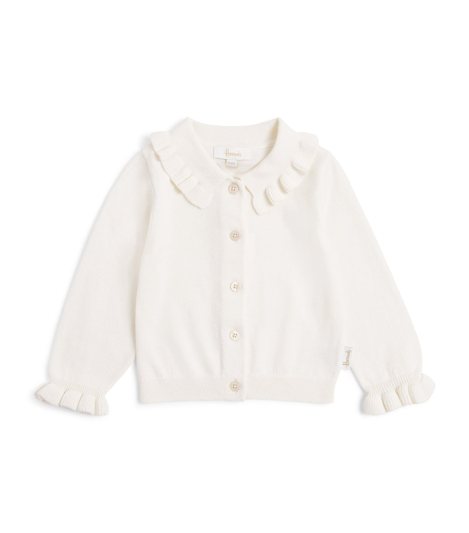 Harrods Cotton-Wool Frill Cardigan (0-18 Months) Ivory