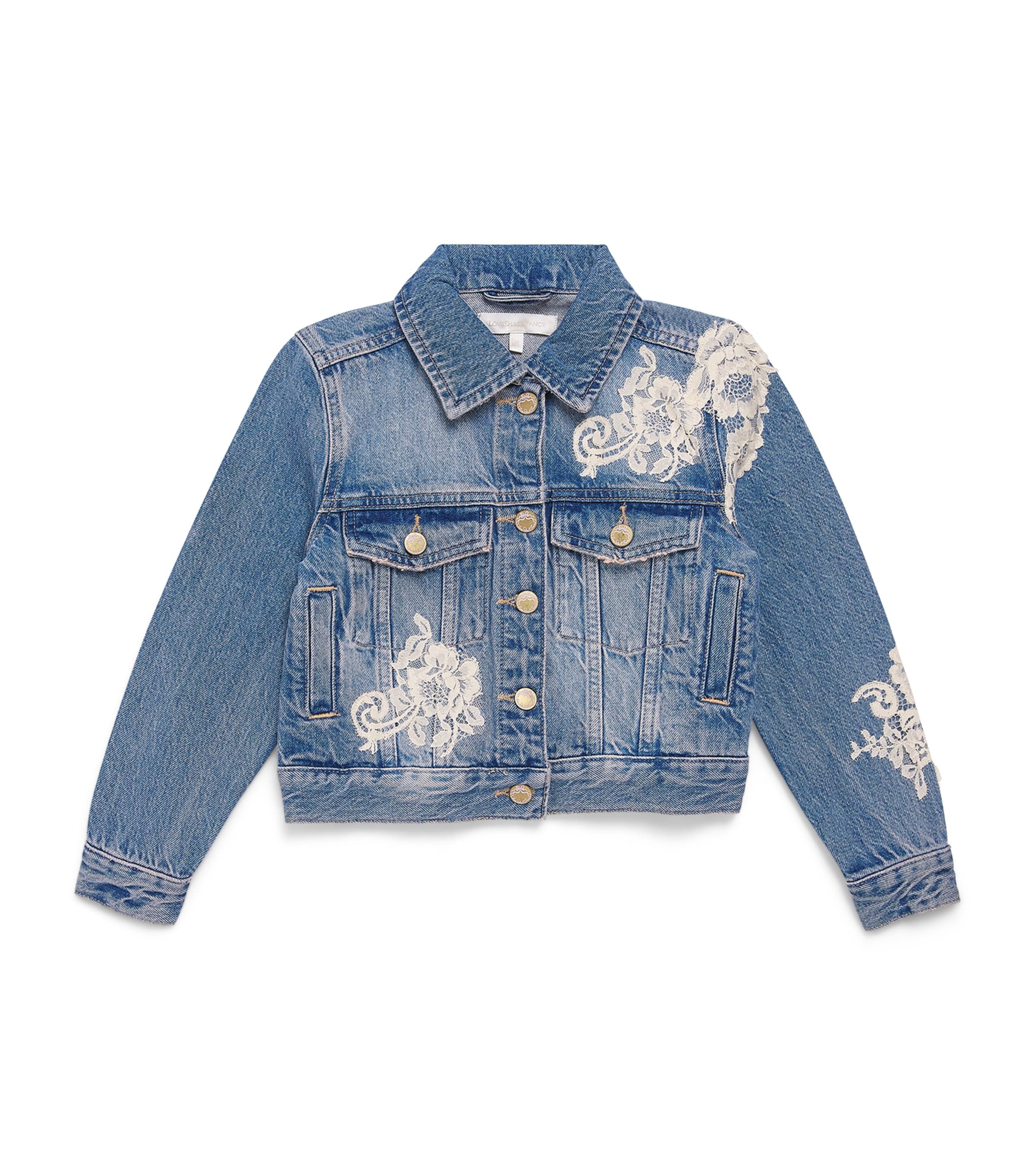 LoveShackFancy Lavina Denim Jacket (7-14 Years) Fdblufaded Blue
