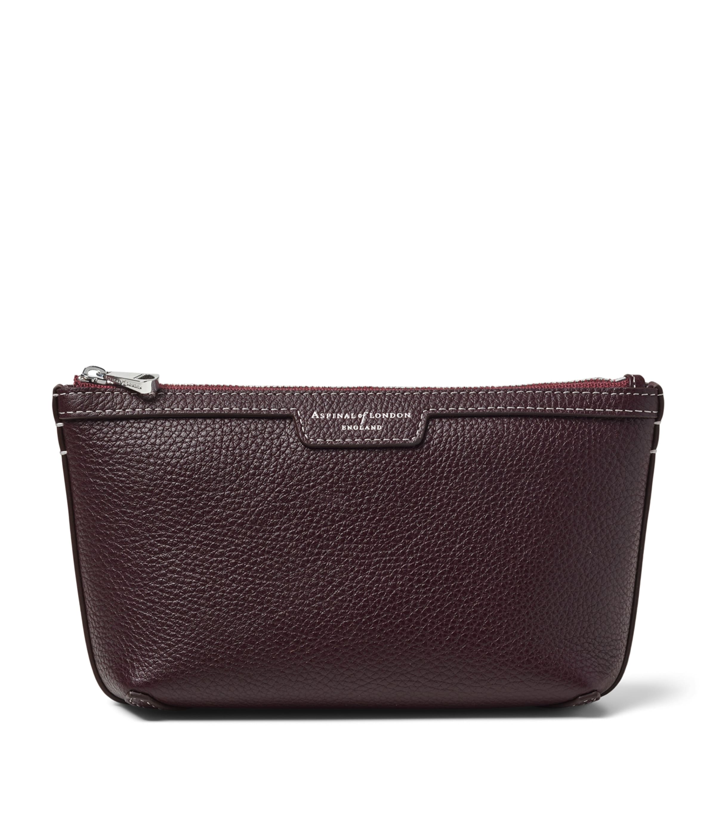 Aspinal Of London Leather Hudson Cosmetics Bag Wine