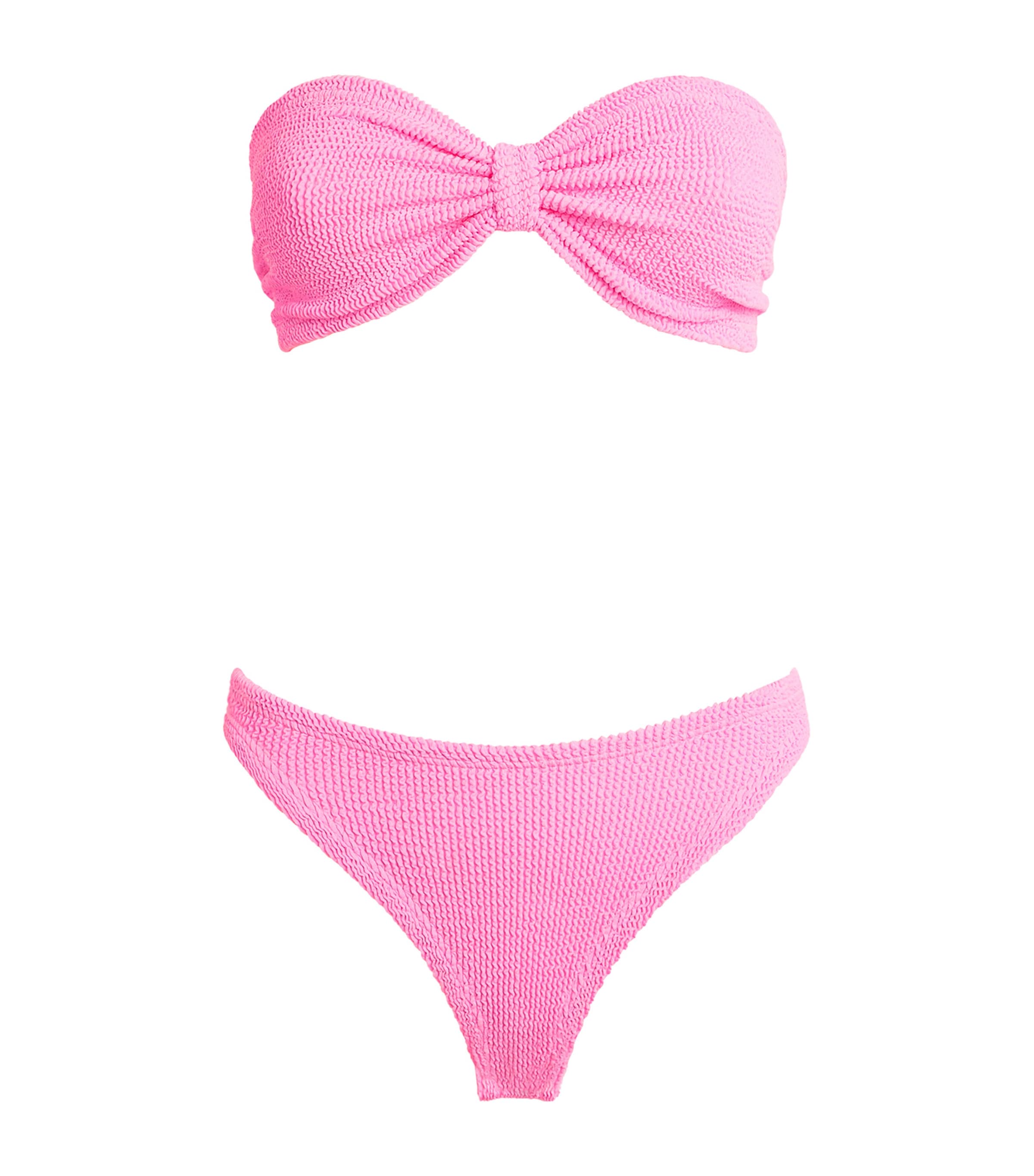 Hunza G Womens Bandeau Jean Bikini Bubblegum