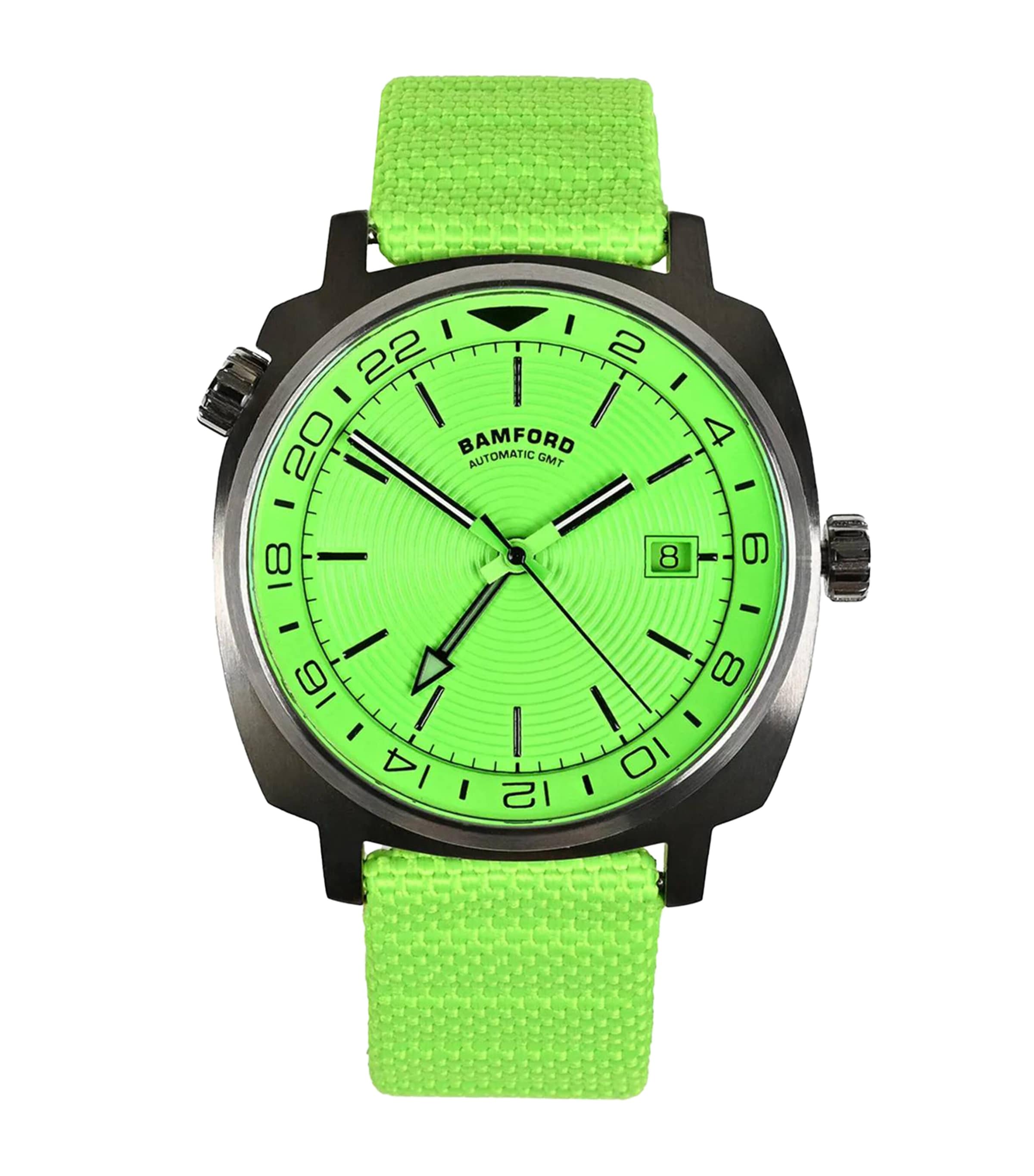 Bamford London Stainless Steel GMT Electric Green Watch 40mm Electric Green