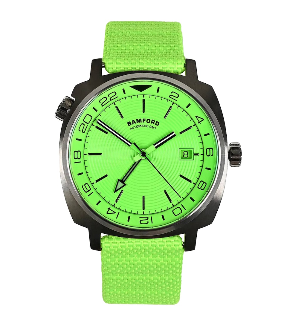 Bamford London Stainless Steel GMT Electric Green Watch 40mm Electric Green
