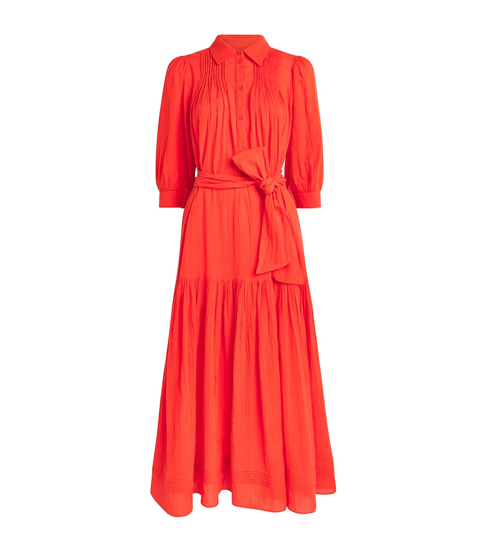 ME+EM Womens 2-in-1 Midi Shirt Dress Poppy Orange