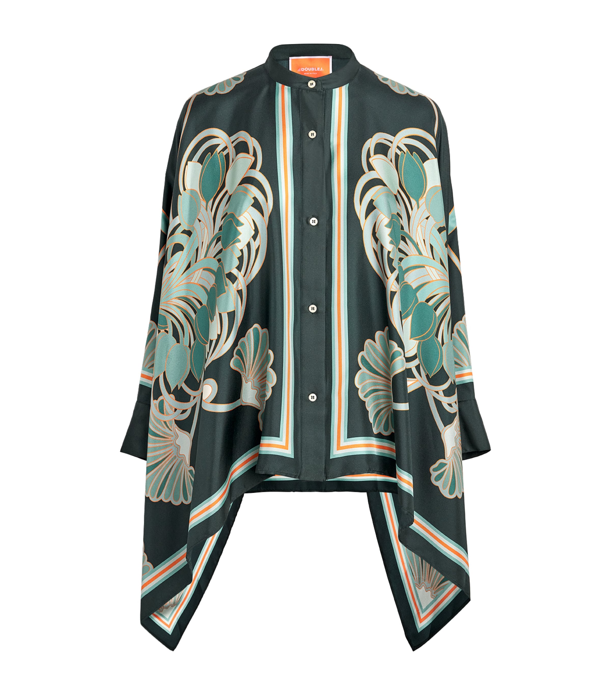 La Doublej Womens Silk Foulard Blouse Tulp Plac