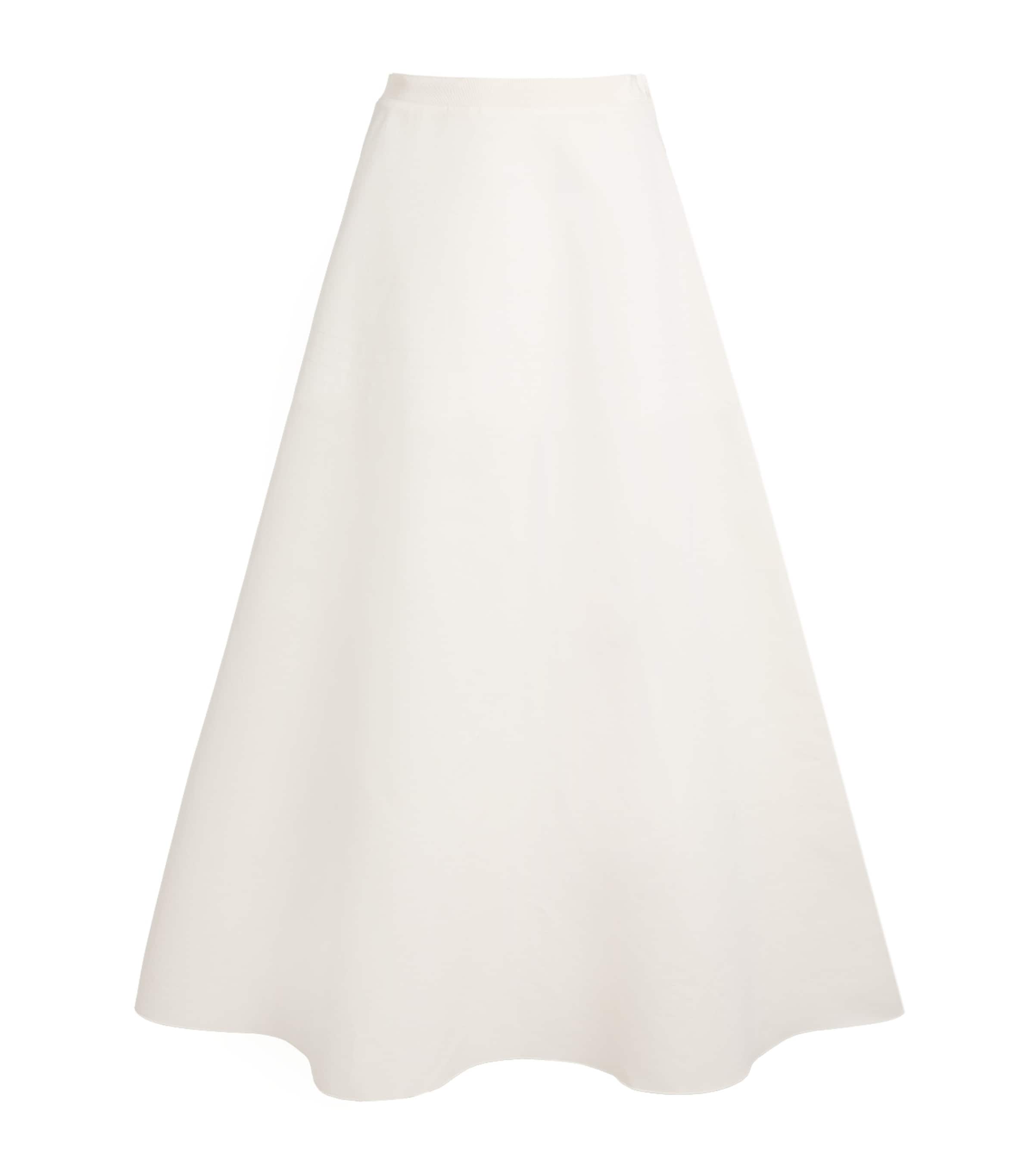 FFORME Womens Cotton-Silk Deeta Maxi Skirt Chalk