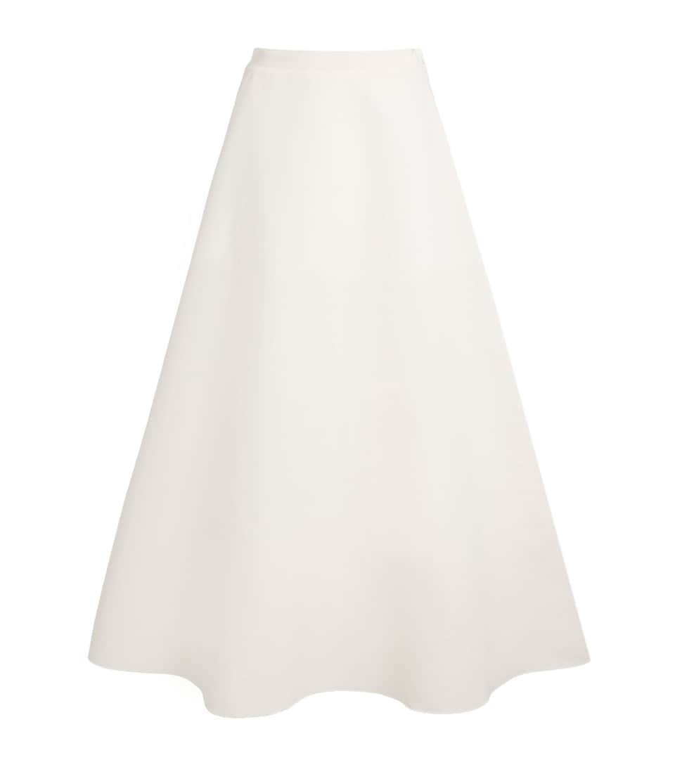 FFORME Womens Cotton-Silk Deeta Maxi Skirt Chalk