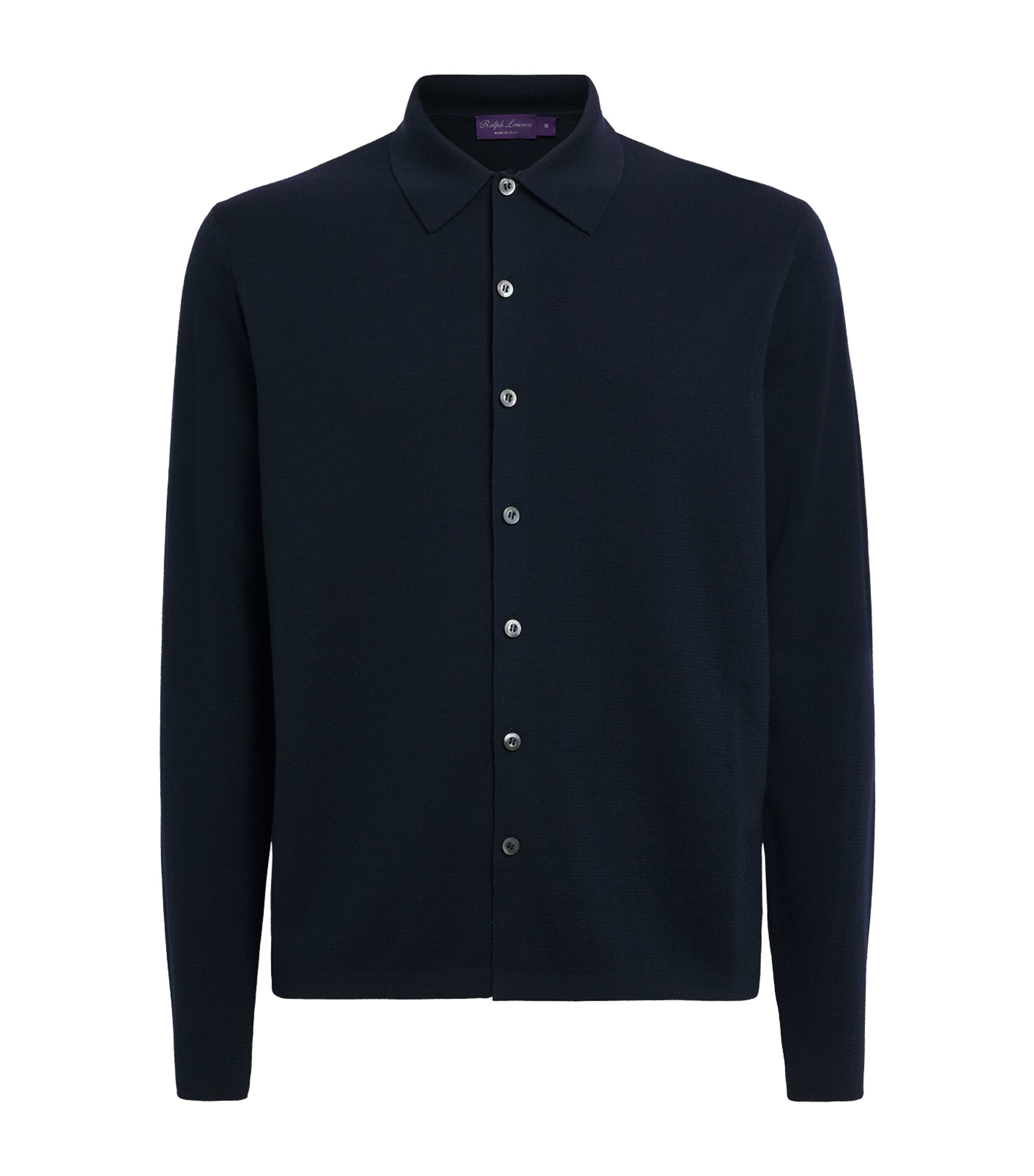Ralph Lauren Purple Label Mens Wool Polo Cardigan Racing Navy