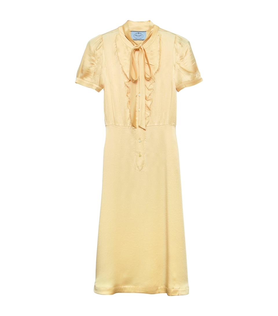 Prada Womens Satin Crepe Midi Dress