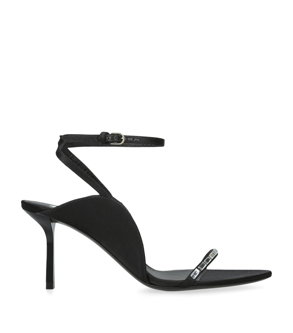 Victoria Beckham Leather Embellished Eliza Heeled Sandals 75 Black