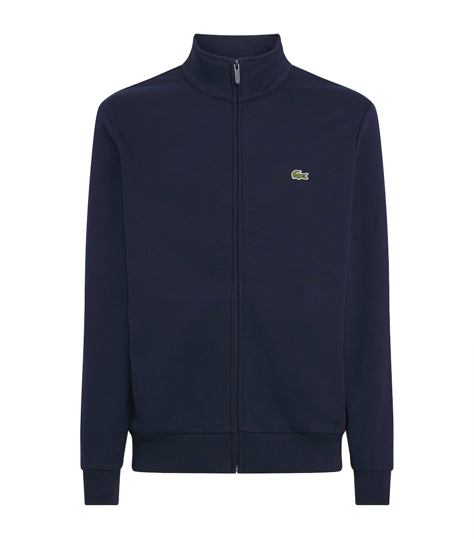 Lacoste Mens Fleece Zip-Up Sweatshirt Navy Blue
