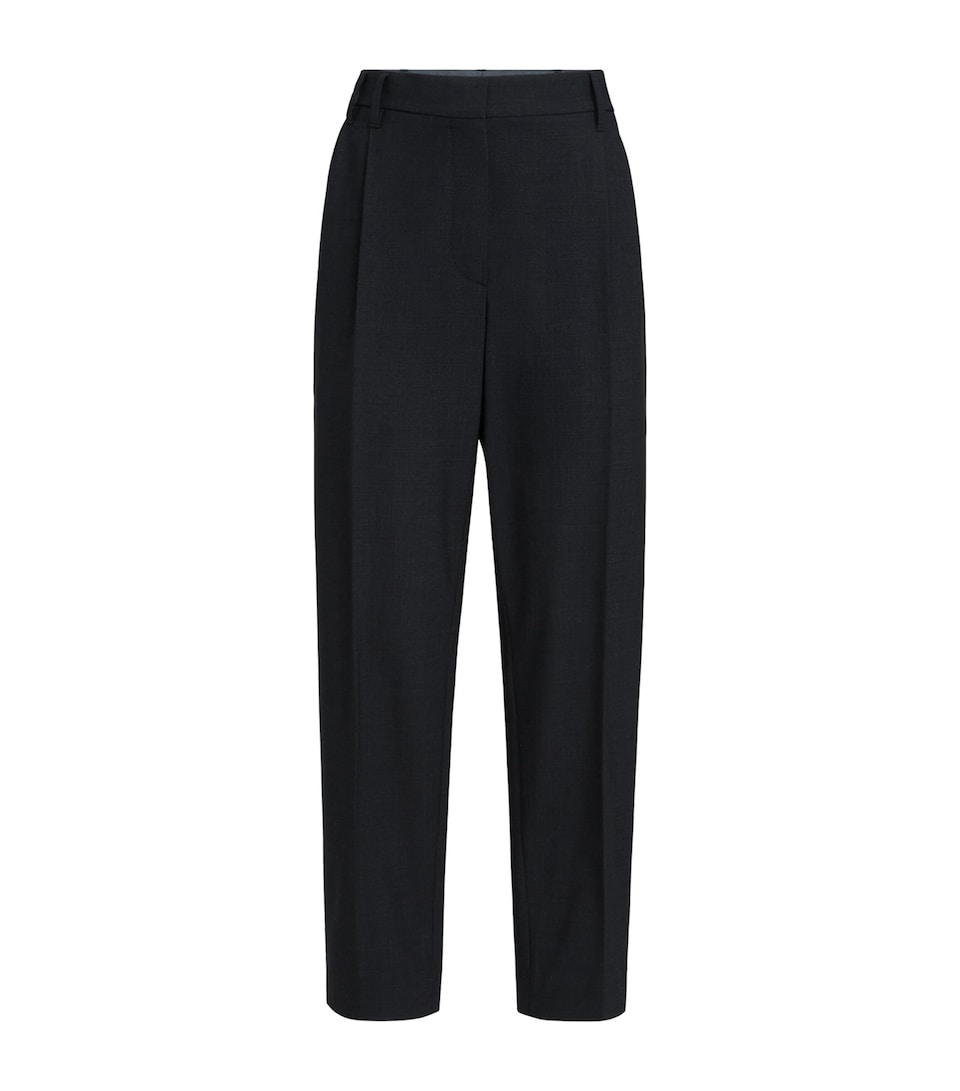 Brunello Cucinelli Womens Wool-Blend Straight Trousers