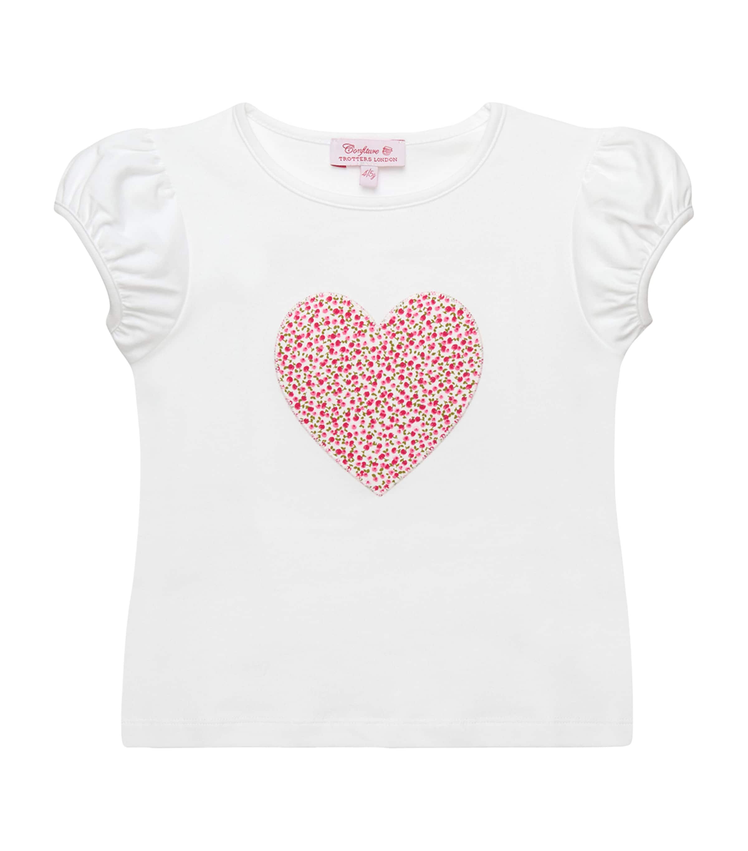 Trotters Cotton-Blend Cherry Heart T-Shirt (6-11 Years) White/red Cherry