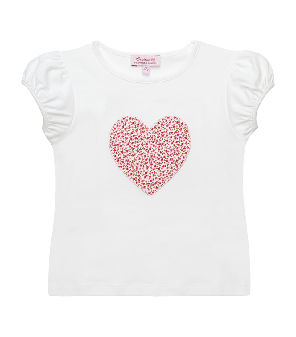 Trotters Cotton-Blend Cherry Heart T-Shirt (6-11 Years) White/red Cherry