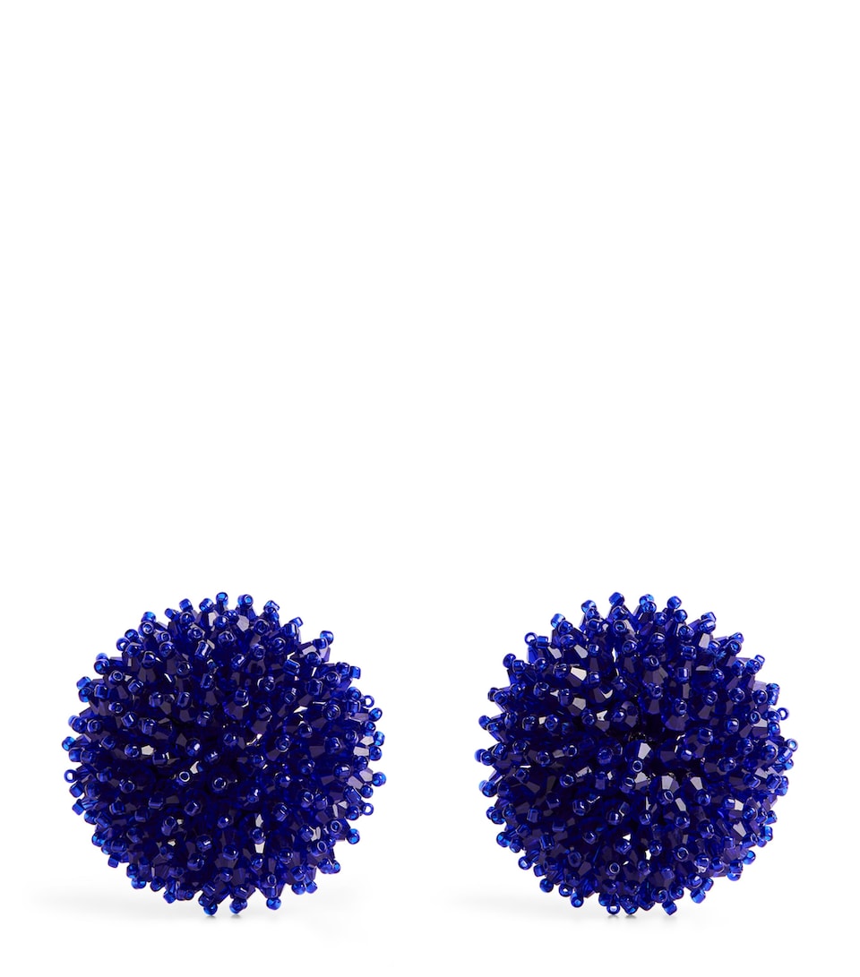 Carolina Herrera Beaded Dome Earrings Ultramarine