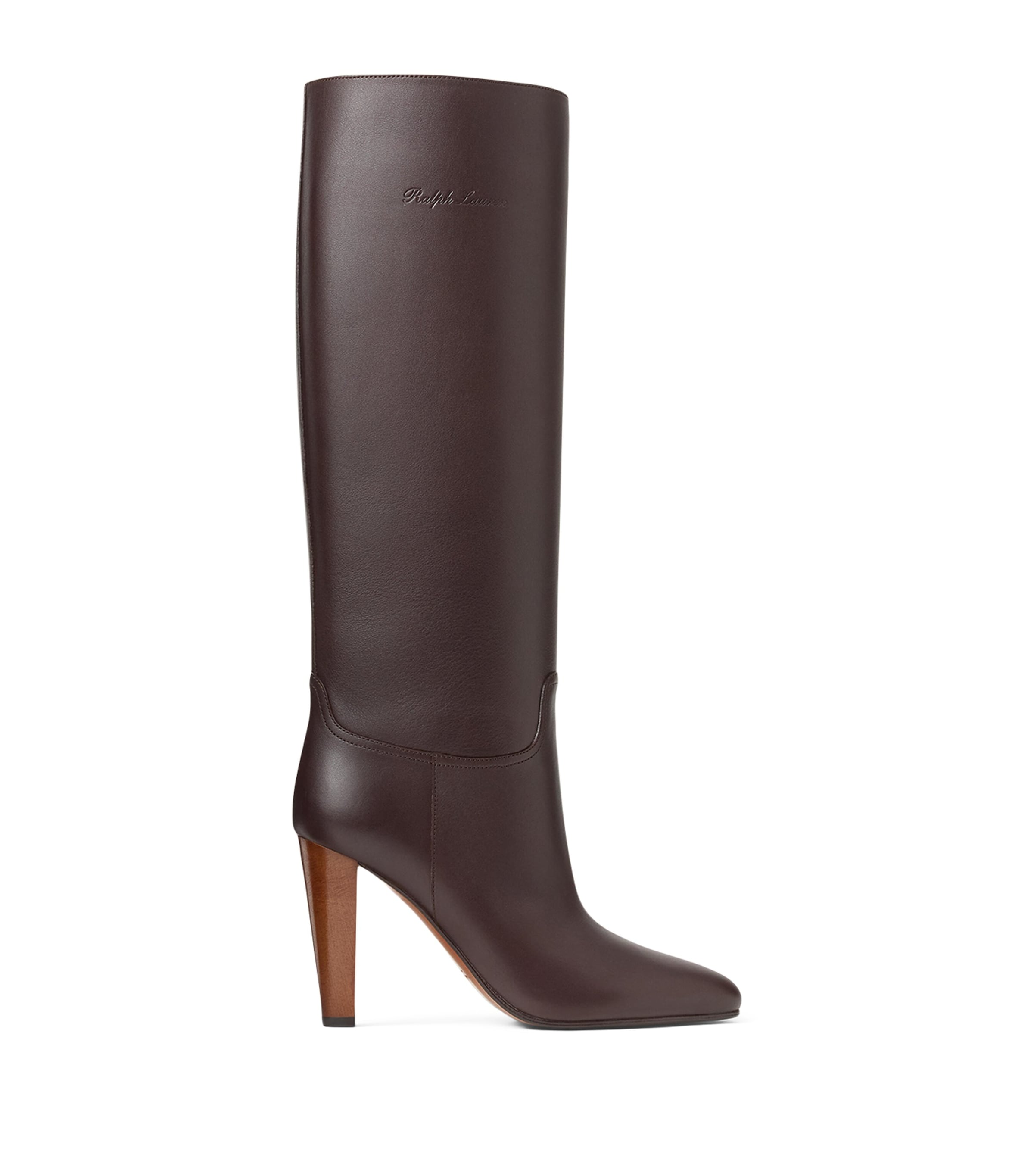 Ralph Lauren Collection Leather Bryne Knee High Boots 95 Chocolate