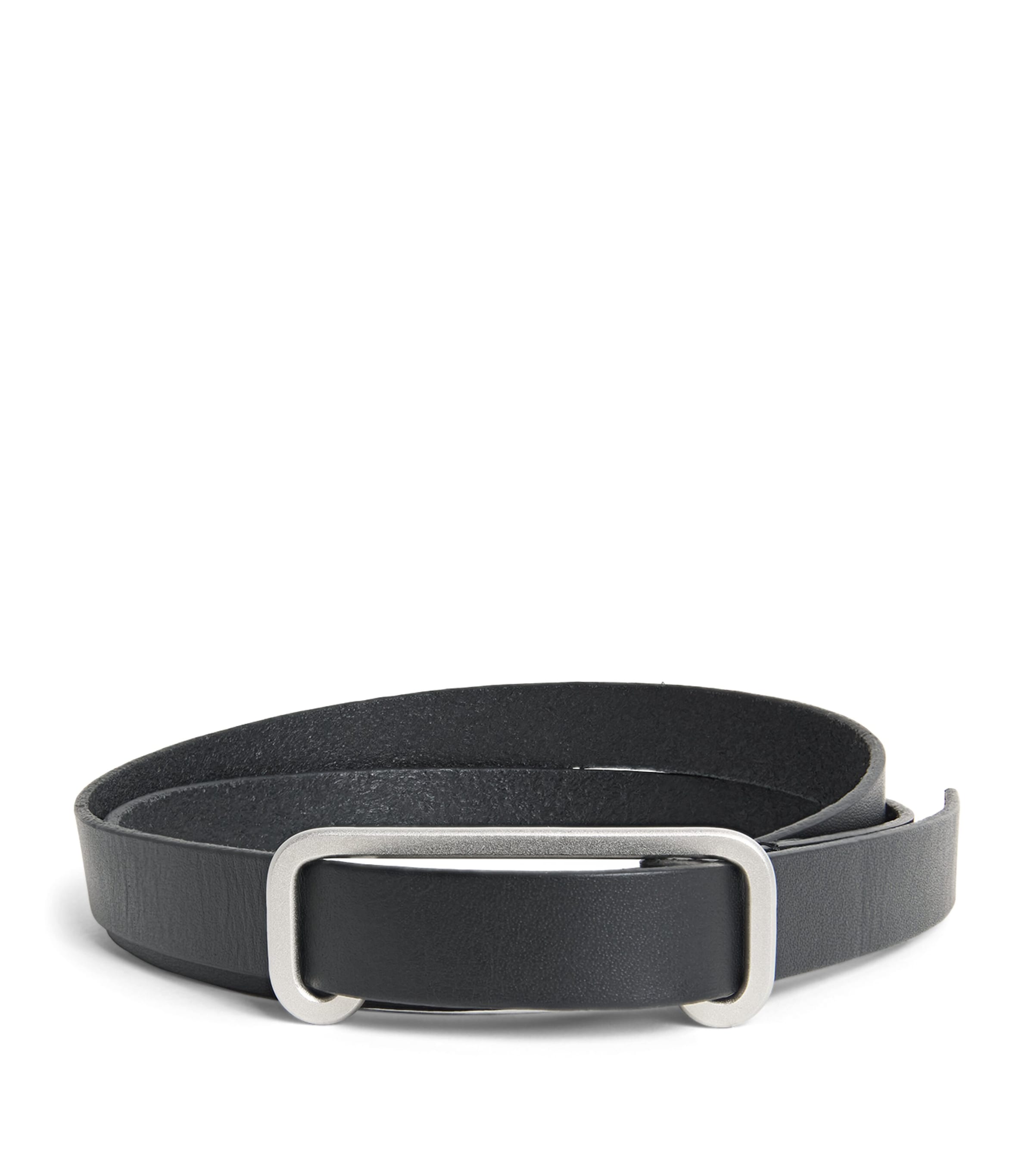 Issey Miyake Leather Solid Belt Black