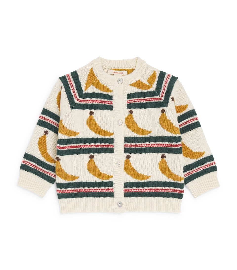 KONGES SLOJD Wool-Blend Billi Cardigan (9 Months-4 Years) Banana