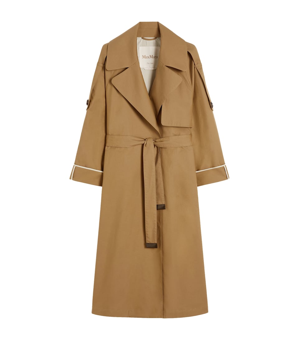 Cotton-Blend Cape Trench Coat