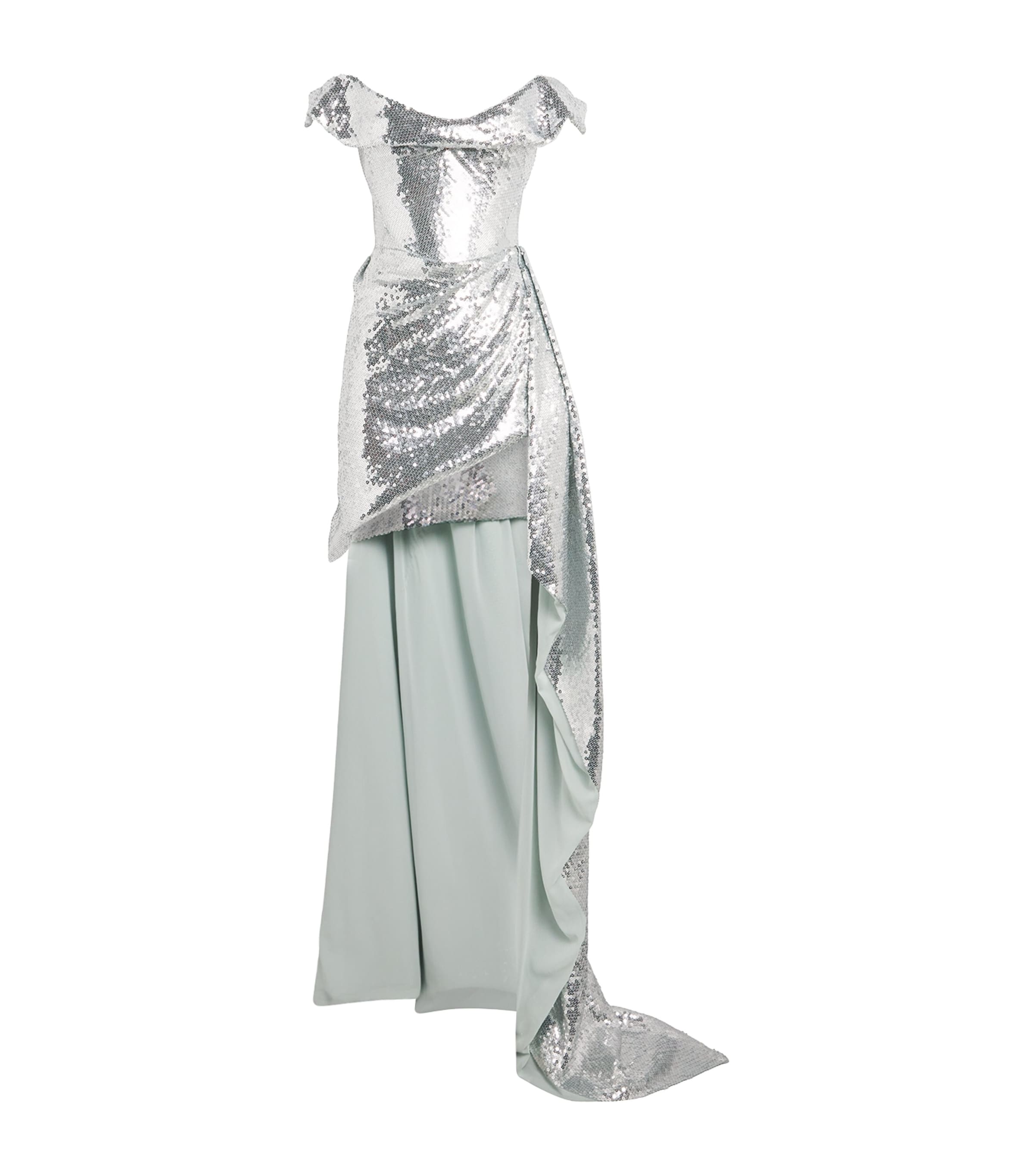 Sequin-Embellished Comet Gown