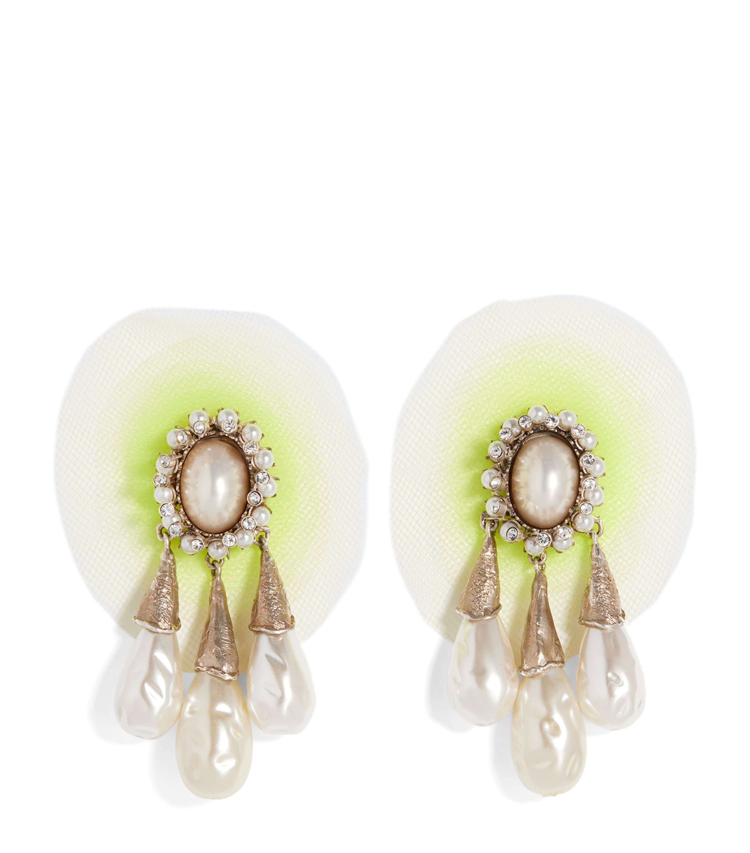 Schiaparelli Faux Pearl Lashes Earrings Pearlescent