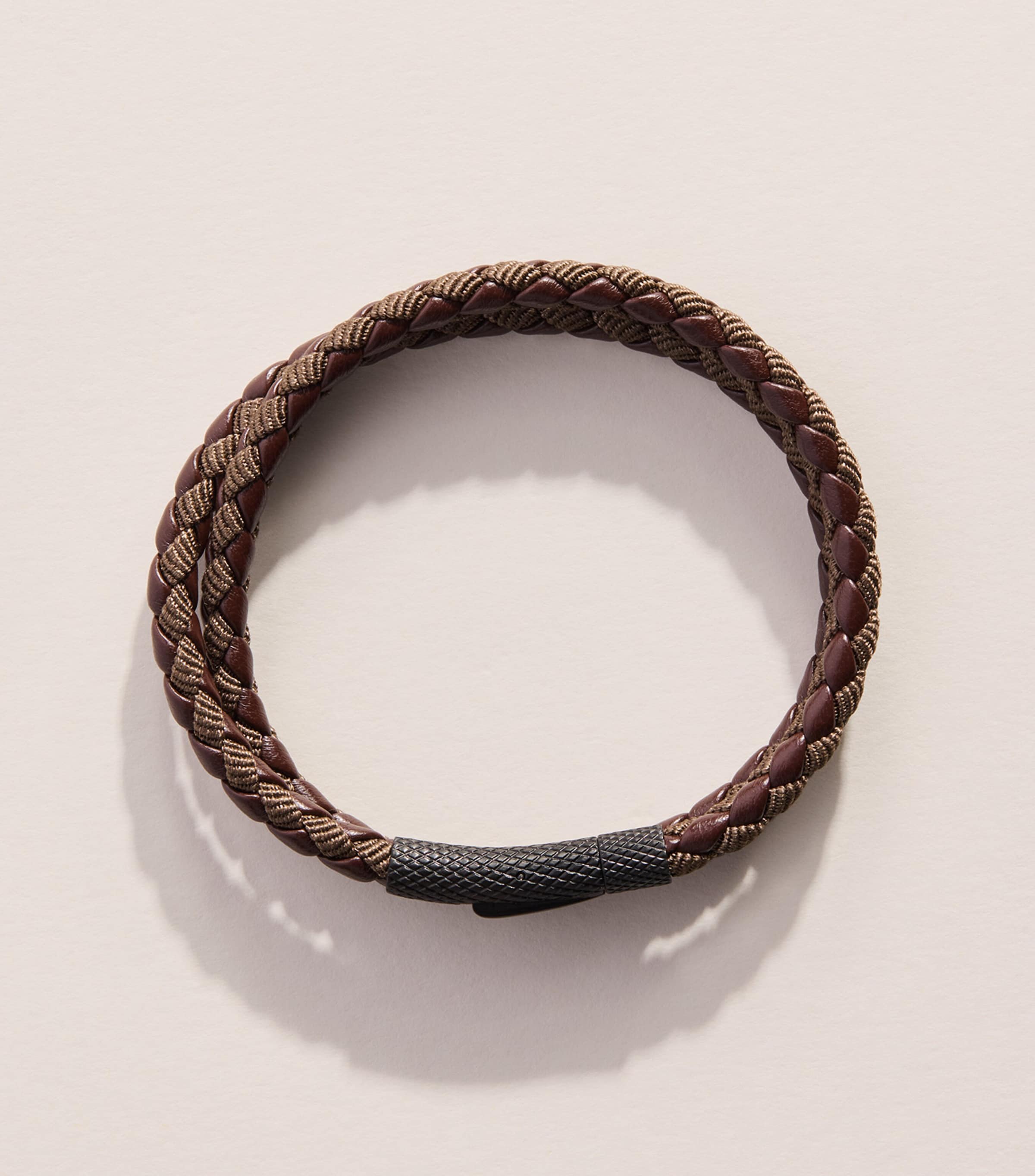 Tateossian Leather Chelsea Bracelet Brown