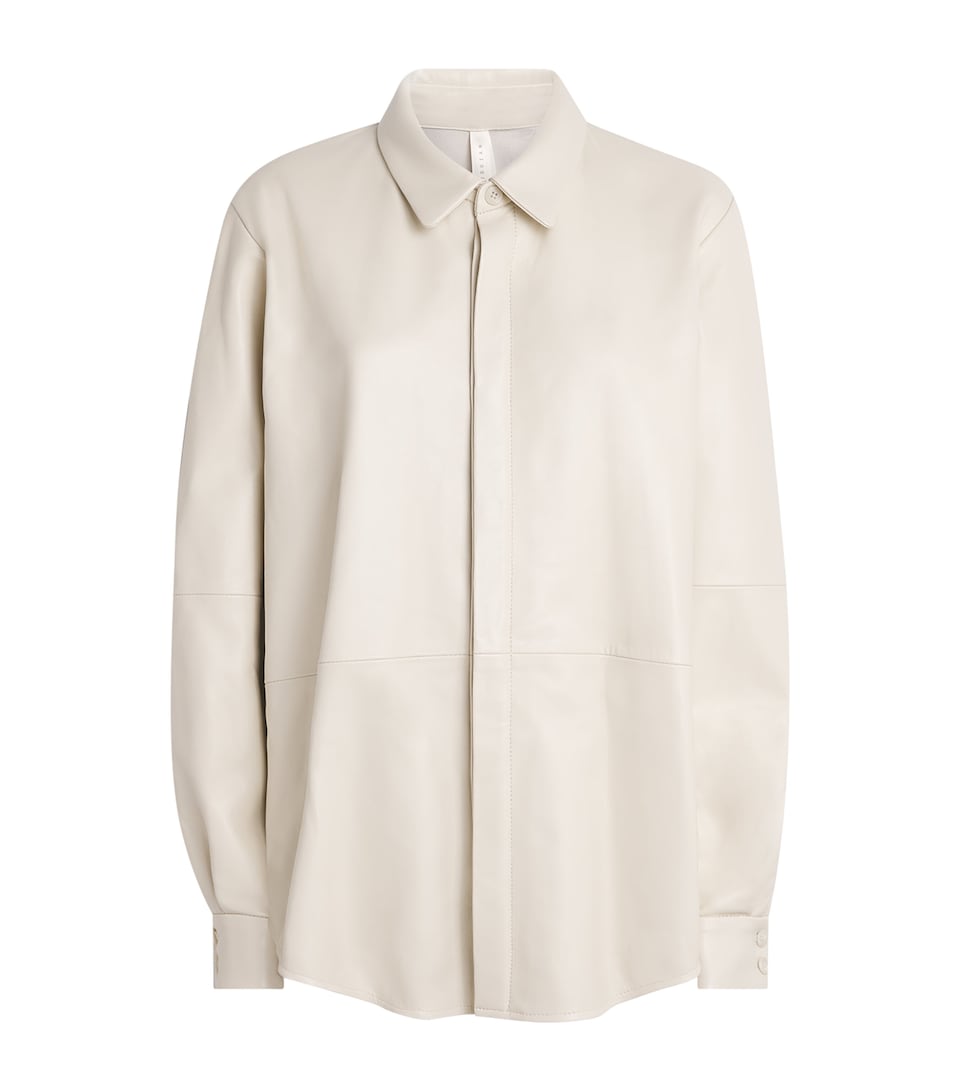 Lauren Manoogian Womens Nappa Leather Shirt Ecru