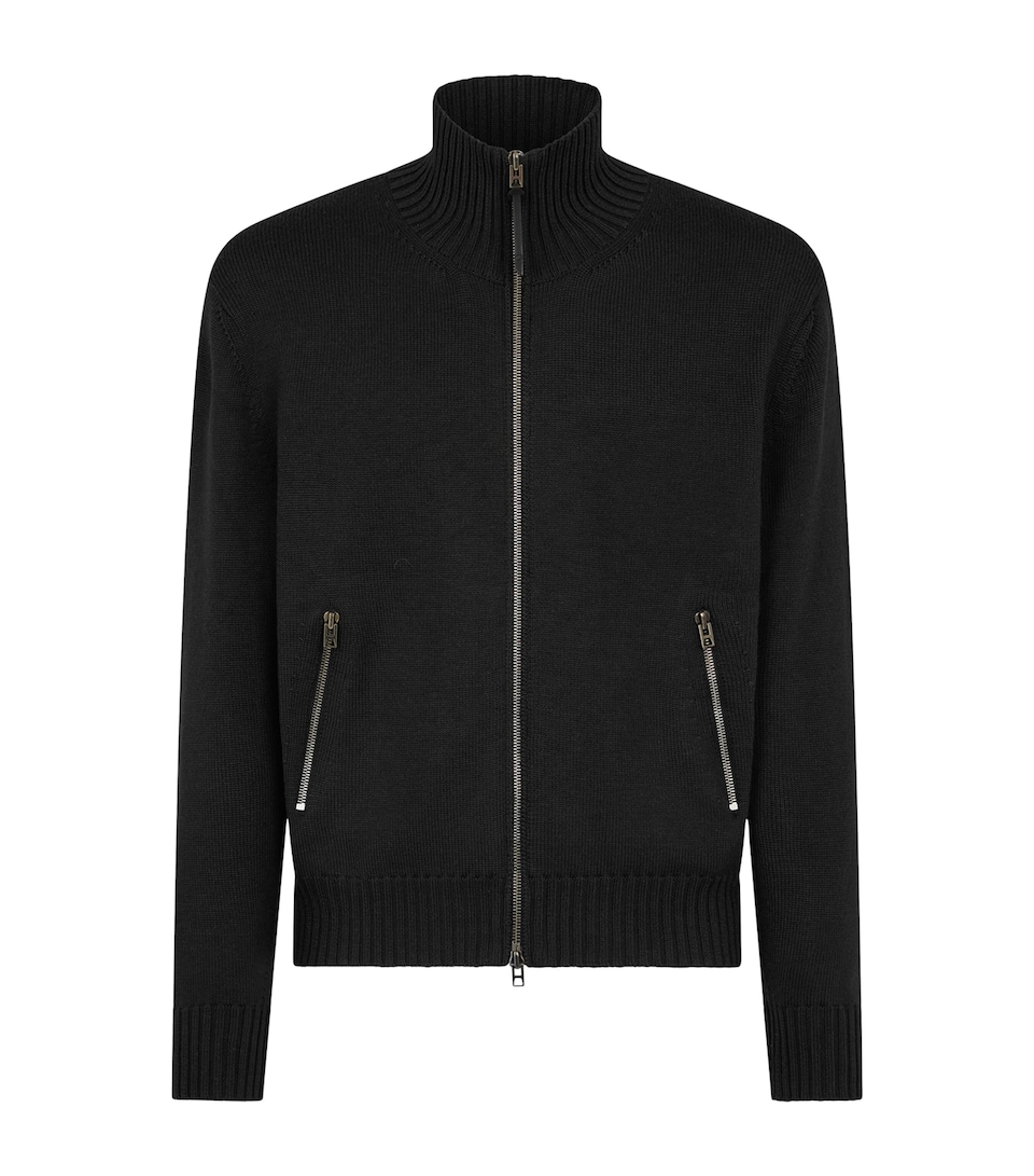 TOM FORD Mens Virgin Wool Zip-Up Sweater Naa