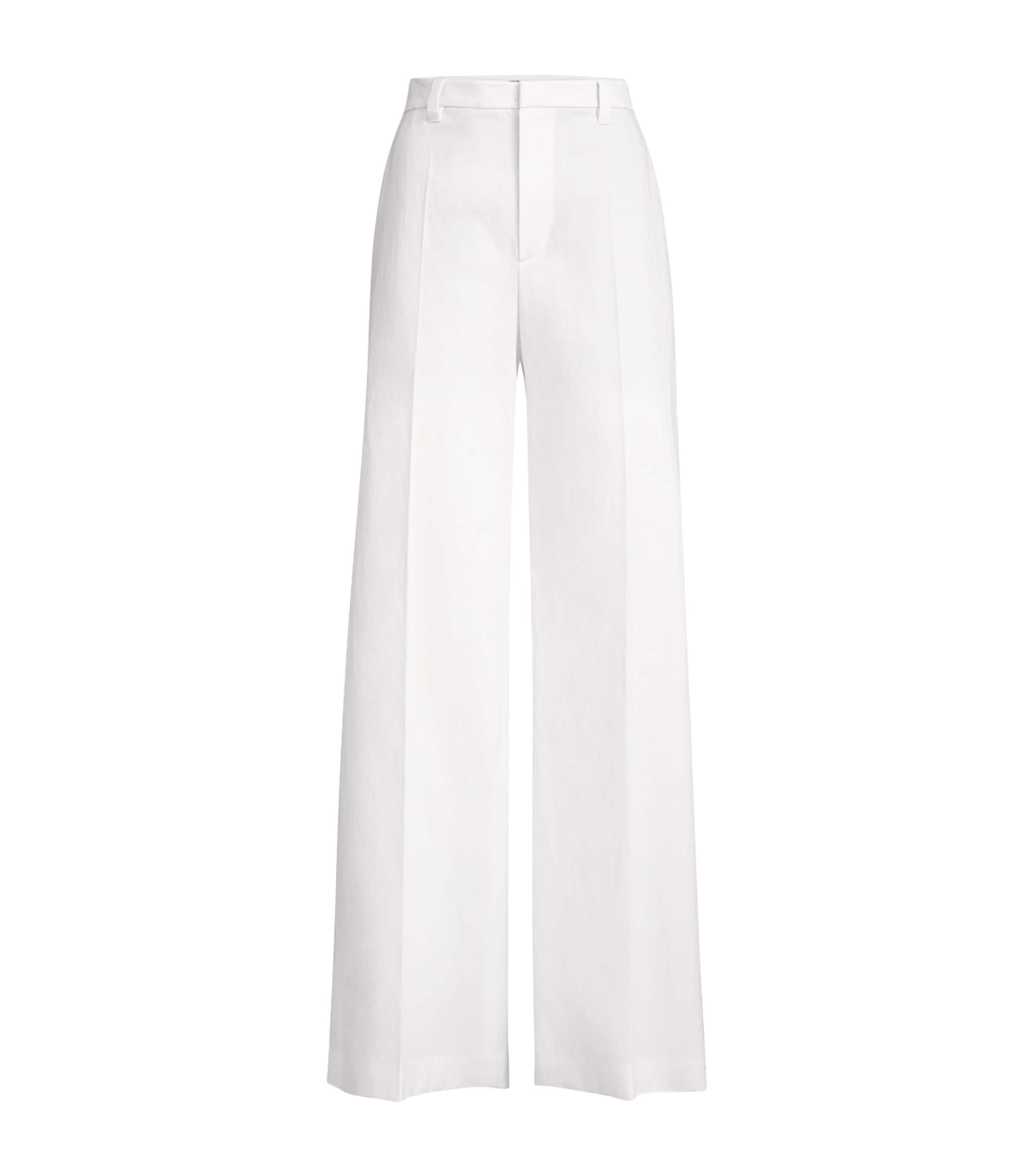 Cotton-Paper Yarn Wide-Leg Trousers