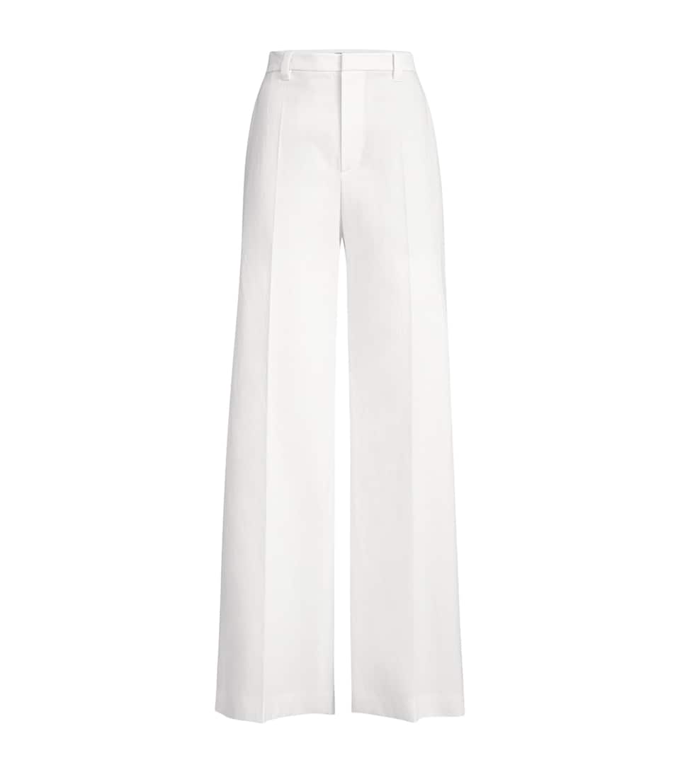 Cotton-Paper Yarn Wide-Leg Trousers