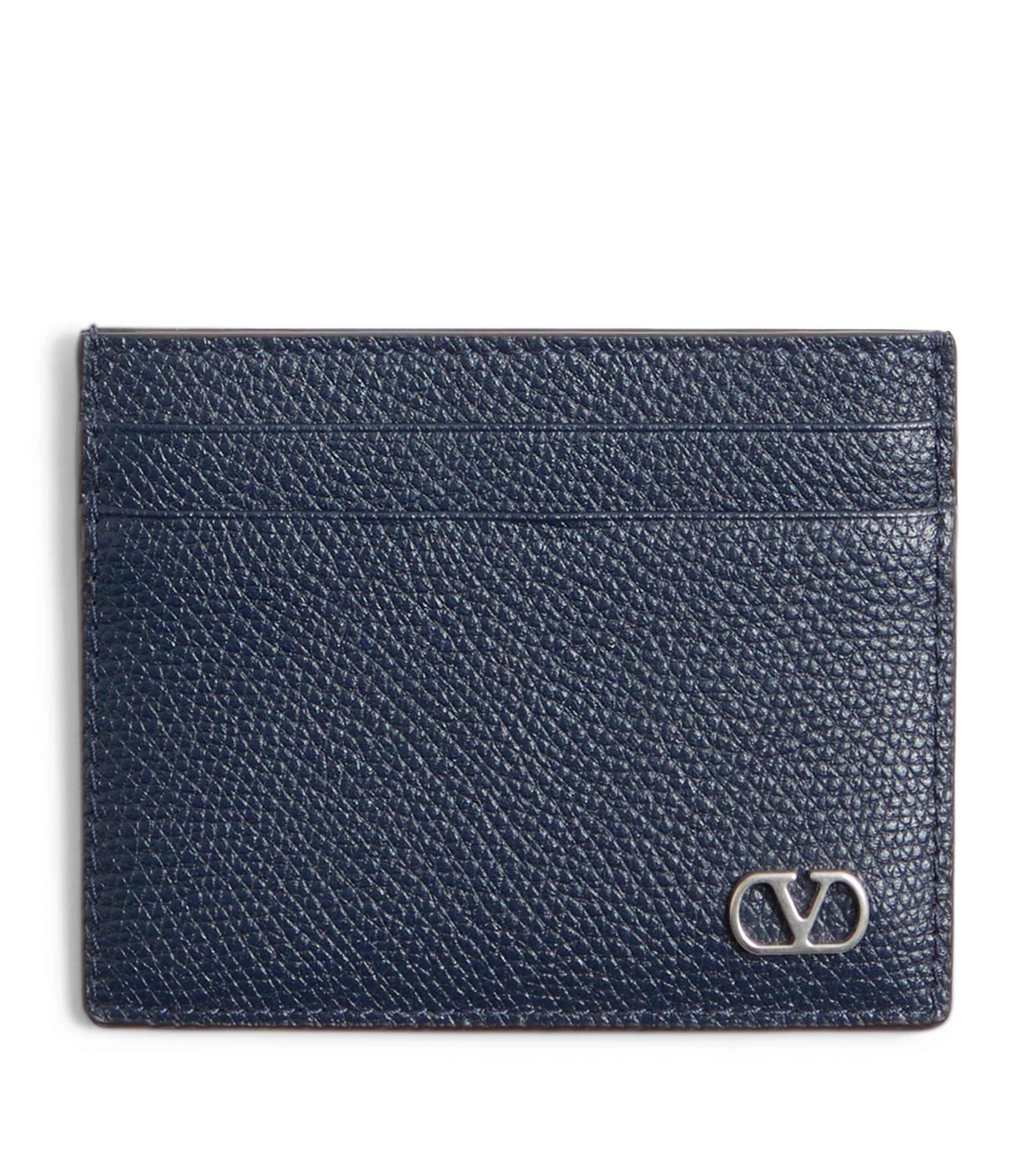 Leather VLogo Signature Card Holder