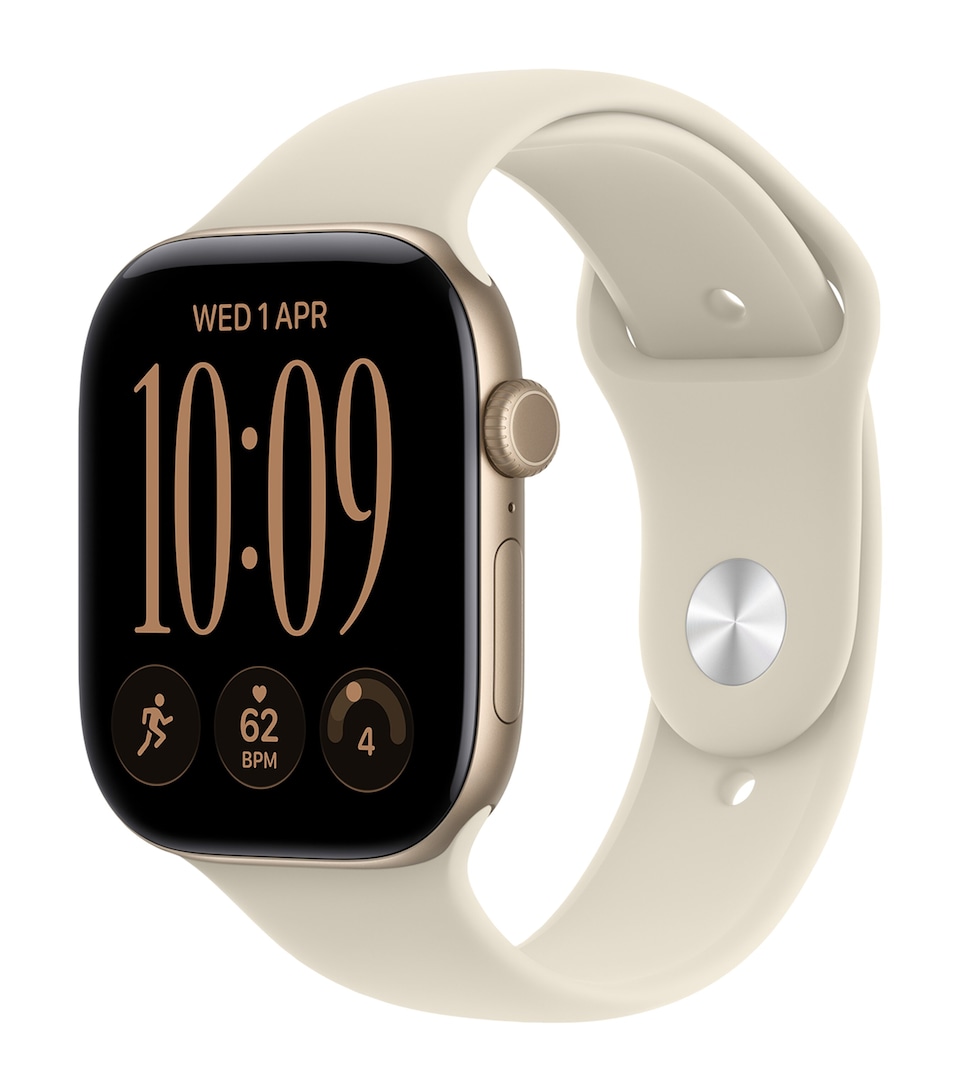Apple Apple Watch Series 12 GPS – Light Gold Aluminium with Sand Sport Band, 46mm, Small/Medium Light Gold