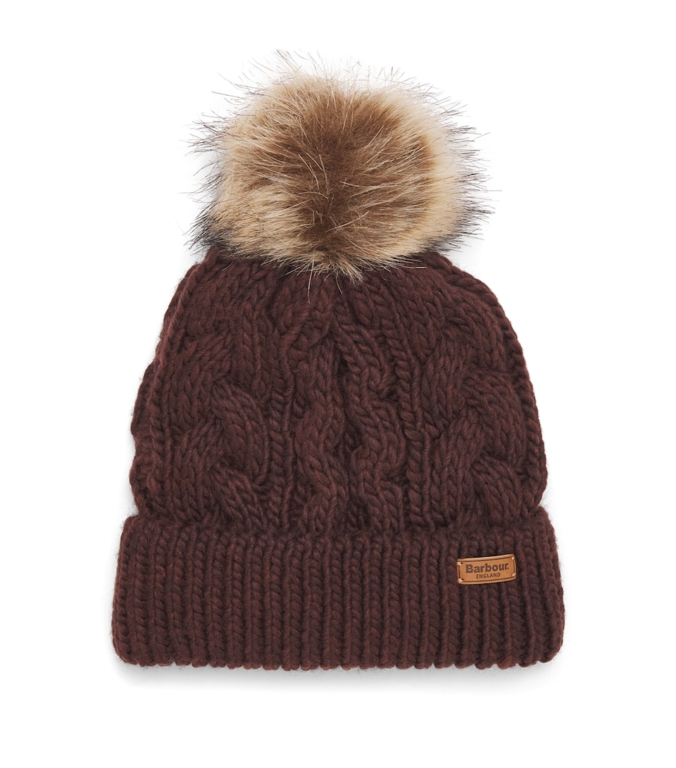 Barbour Cable-Knit Penshaw Beanie Fig
