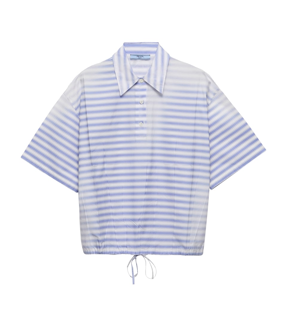 Cotton Cropped Polo Shirt