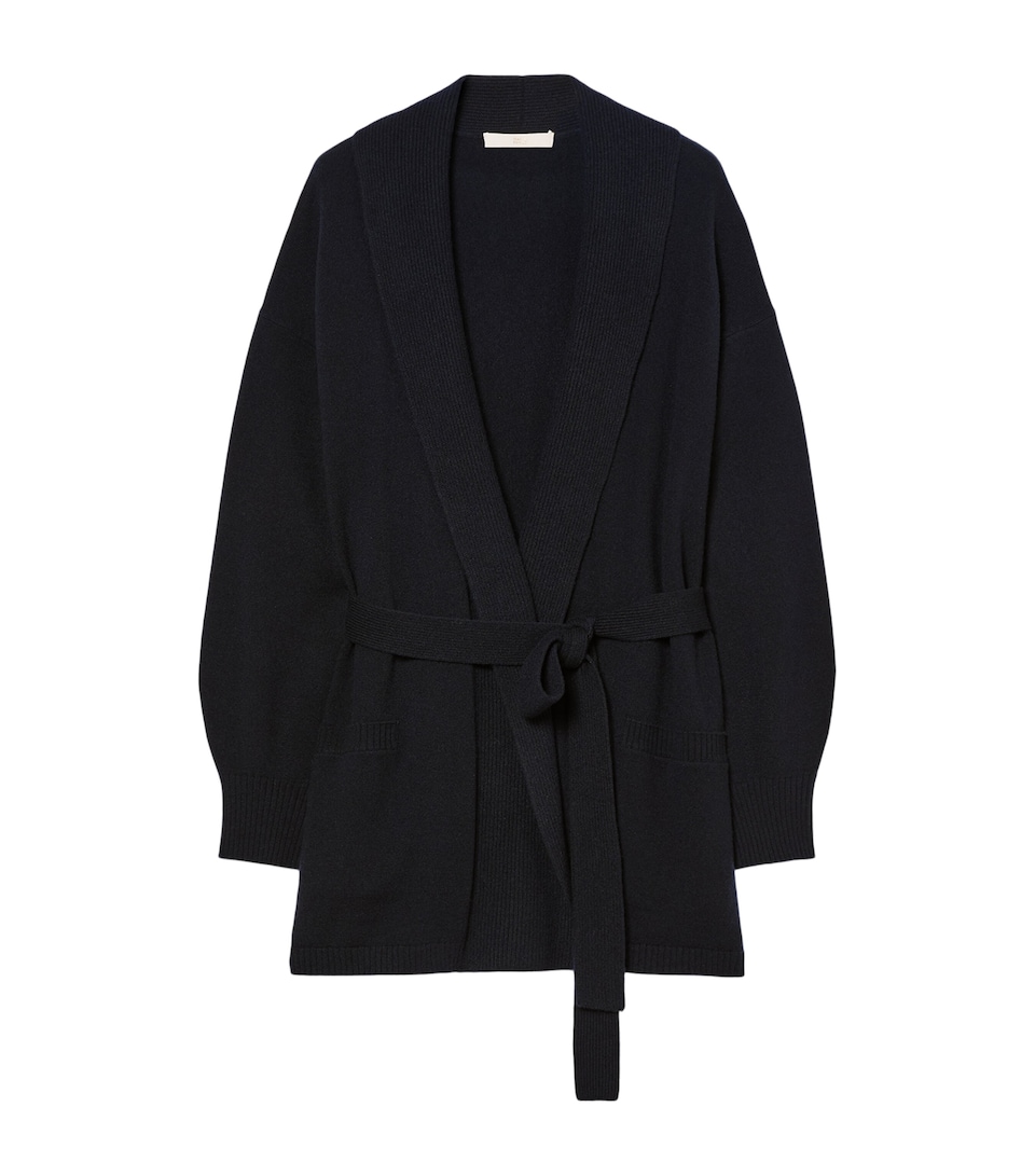 Marina Rinaldi Womens Cashmere Tie-Belt Cardigan Midnightblue