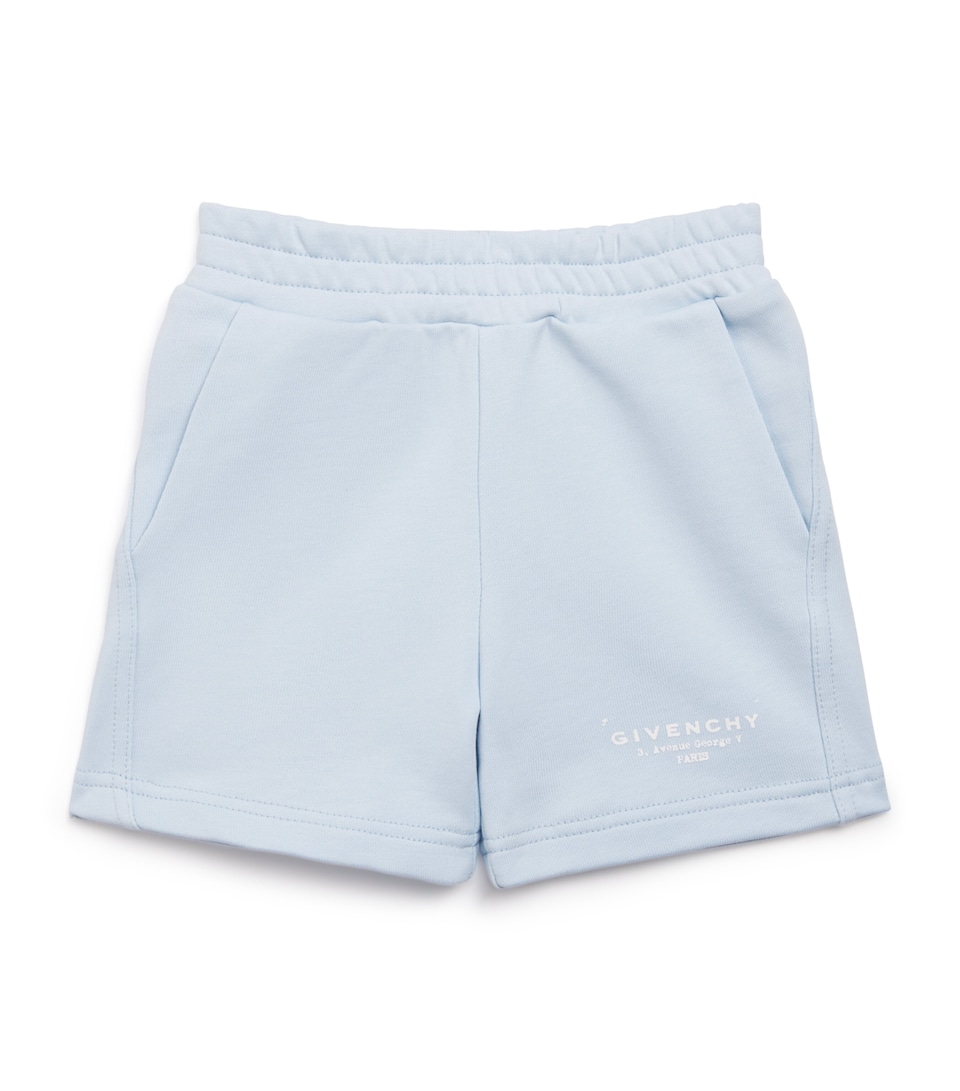 Givenchy Kids Cotton Logo Sweat Shorts (6-24 Months) Blue