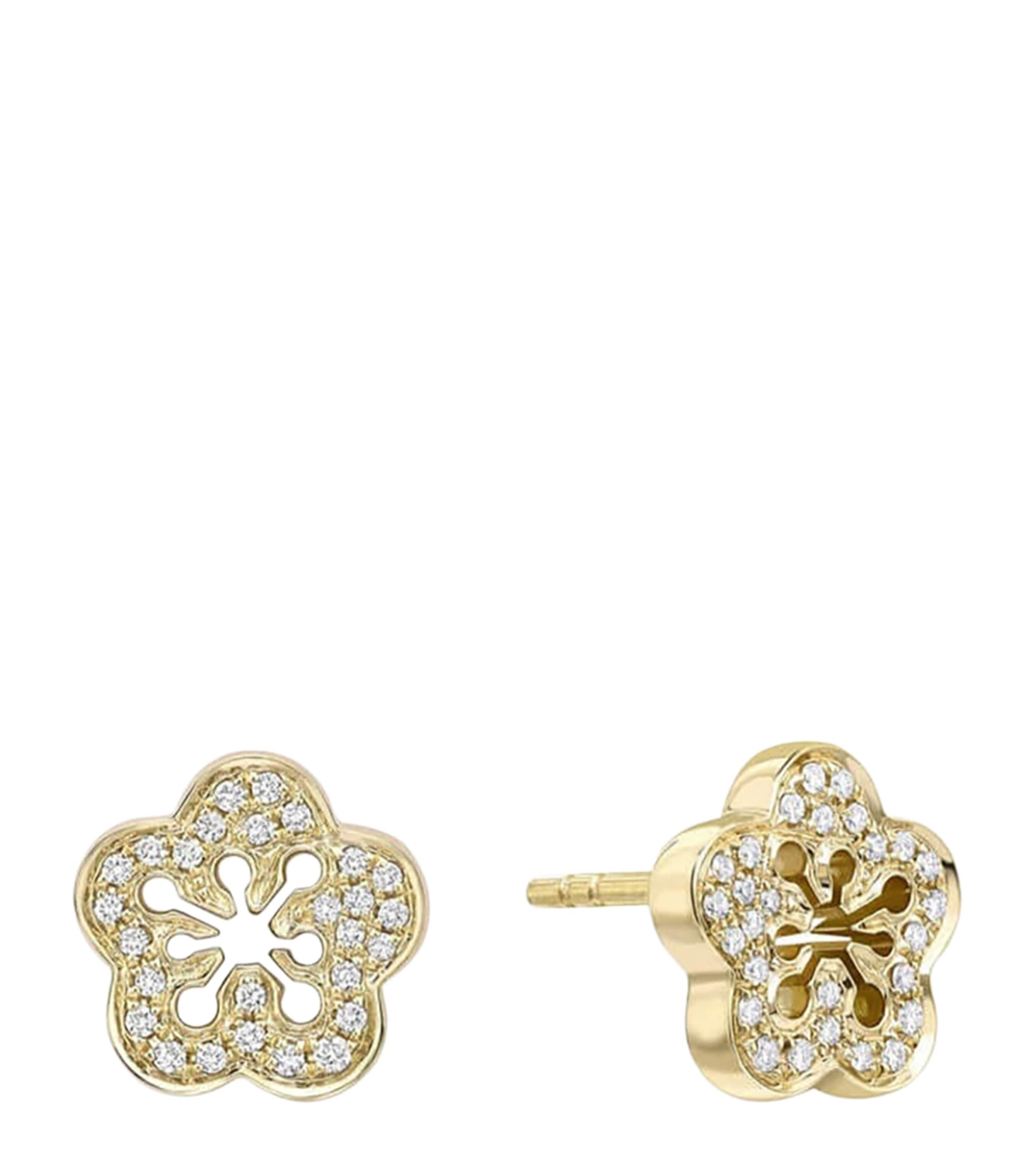 Boodles Yellow Gold and Diamond Blossom Stud Earrings Carat Yellow Gold