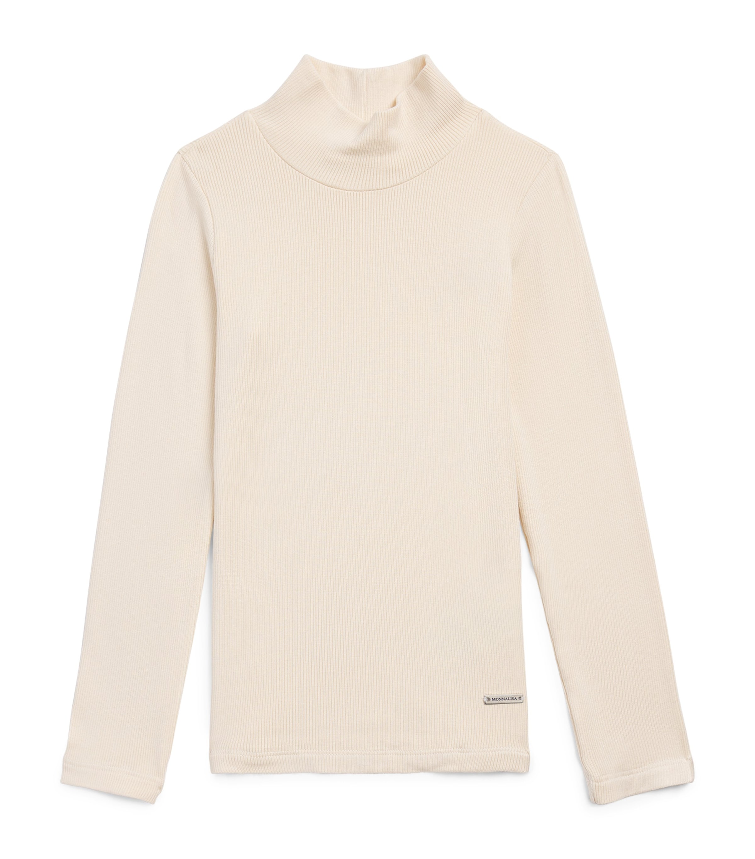 Monnalisa Ribbed Rollneck Top (2-12 Years) Ecru