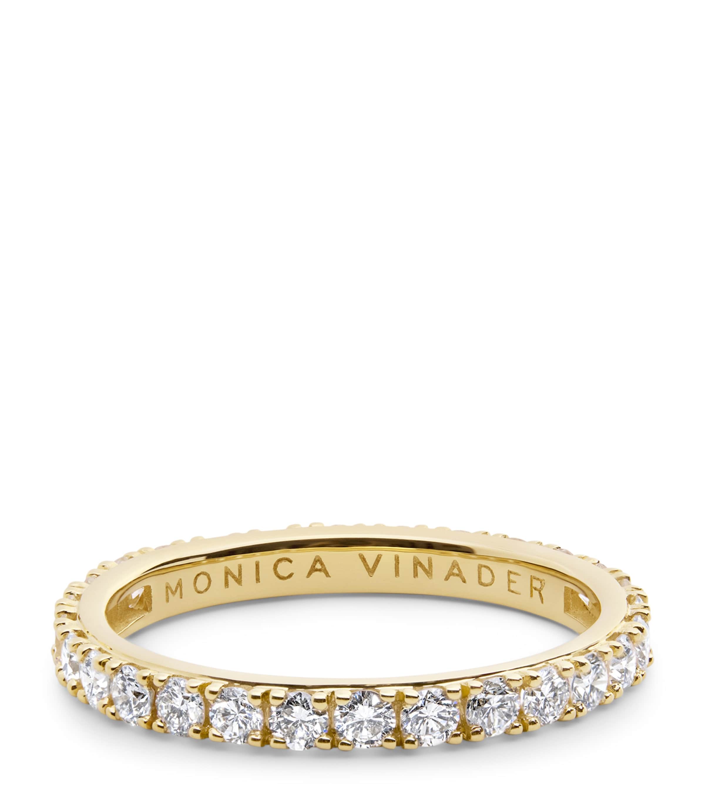 Monica Vinader Yellow Gold and Diamond Eternity Ring (2mm) Gold/diamond