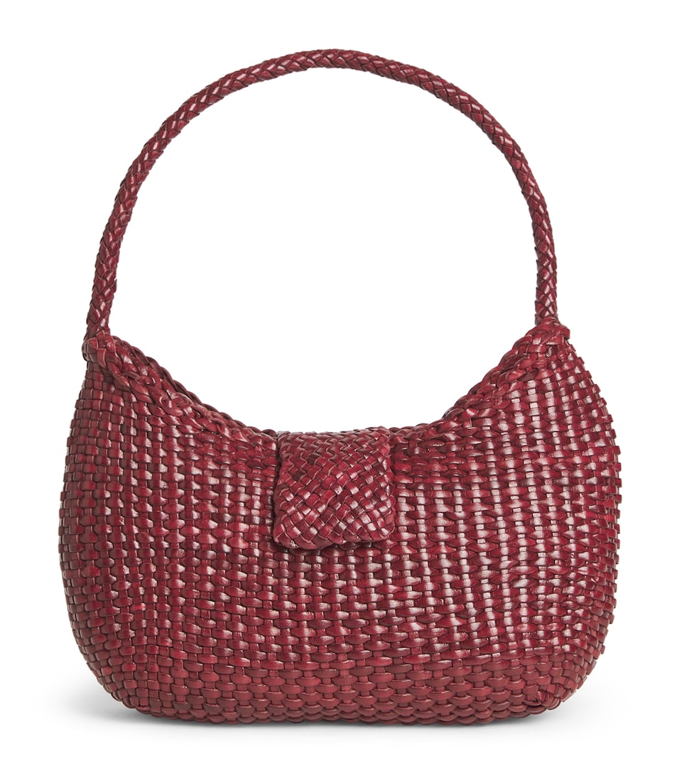 Rixo x Dragon Diffusion Leather Saoirse Shoulder Bag Bordeaux