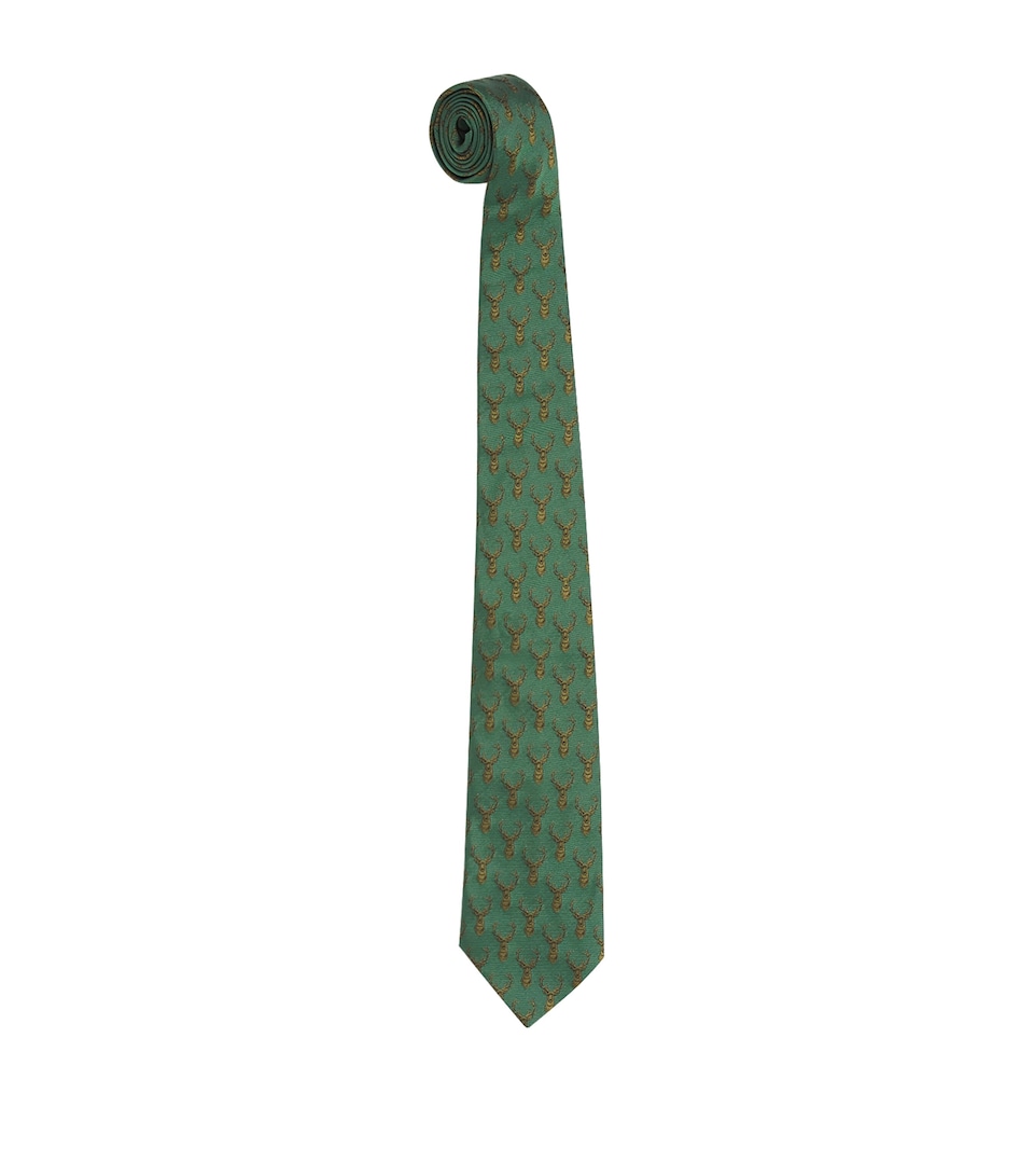 Purdey Silk Stags Gaze Tie Mos