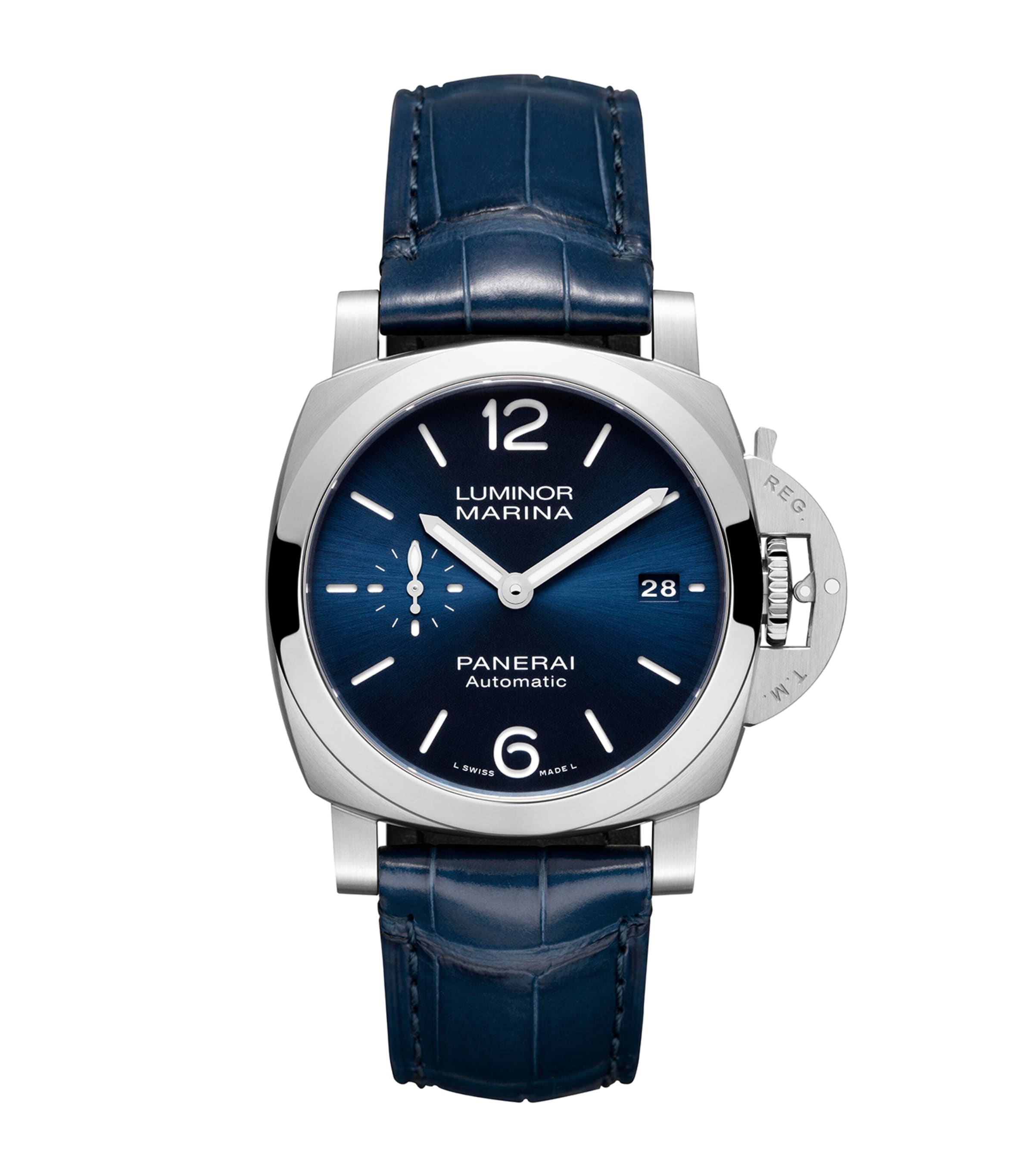 Panerai Stainless Steel Luminor Marina Watch 40mm Blue