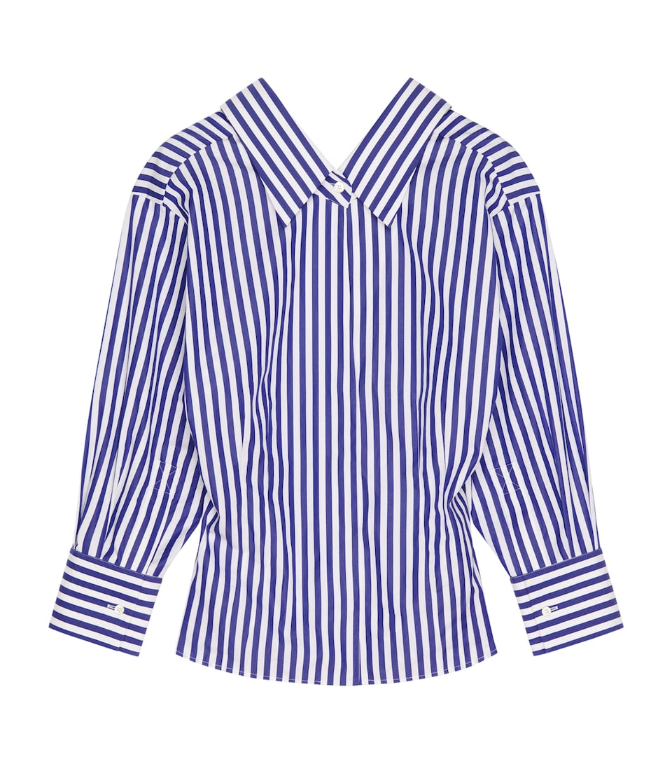 Cotton Stripe V-Neck Shirt