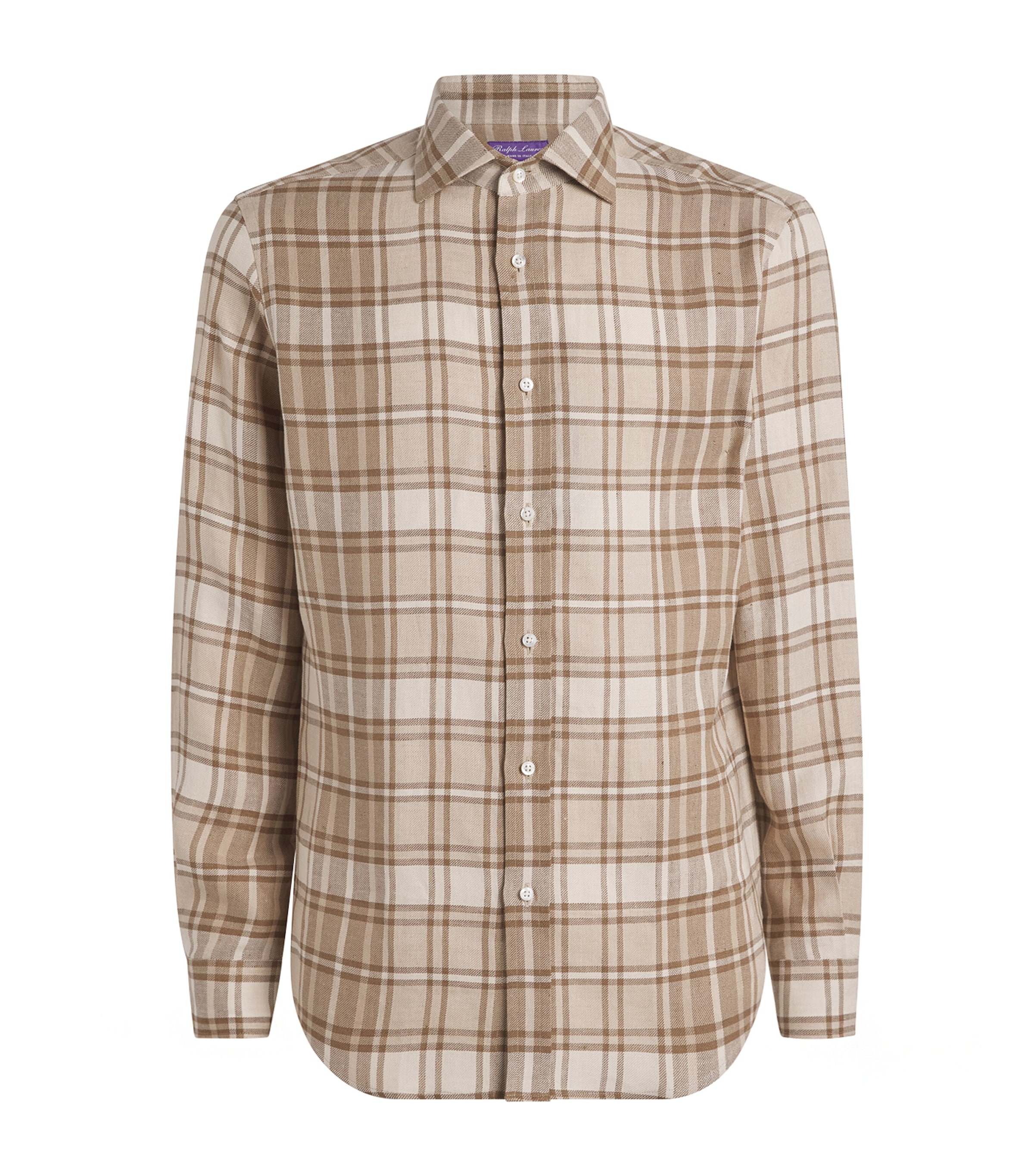 Linen-Cotton Check Shirt