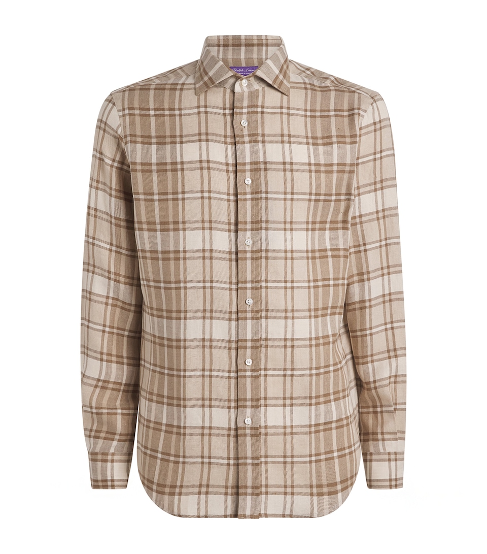 Linen-Cotton Check Shirt