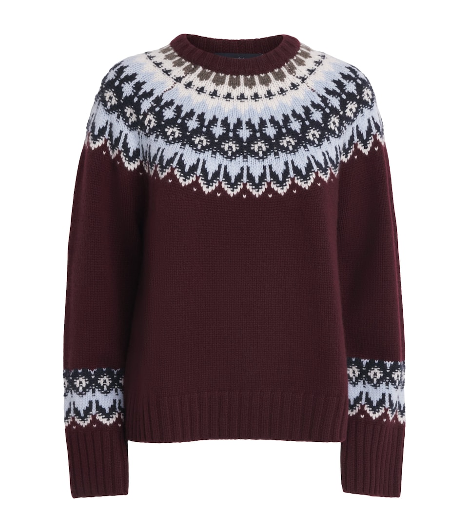 arch 4 Womens Cashmere Fair Isle Jackson Sweater Dp Bgndy/ Ivry Frsle